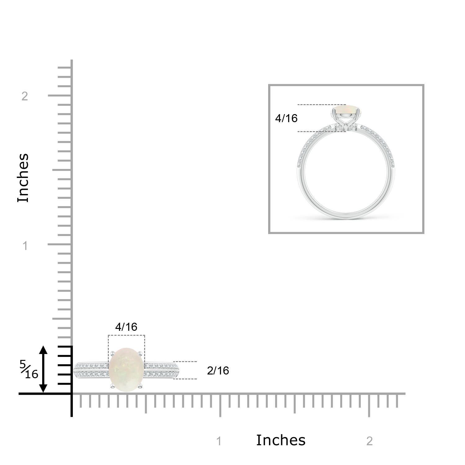 A - Opal / 1.02 CT / 14 KT White Gold