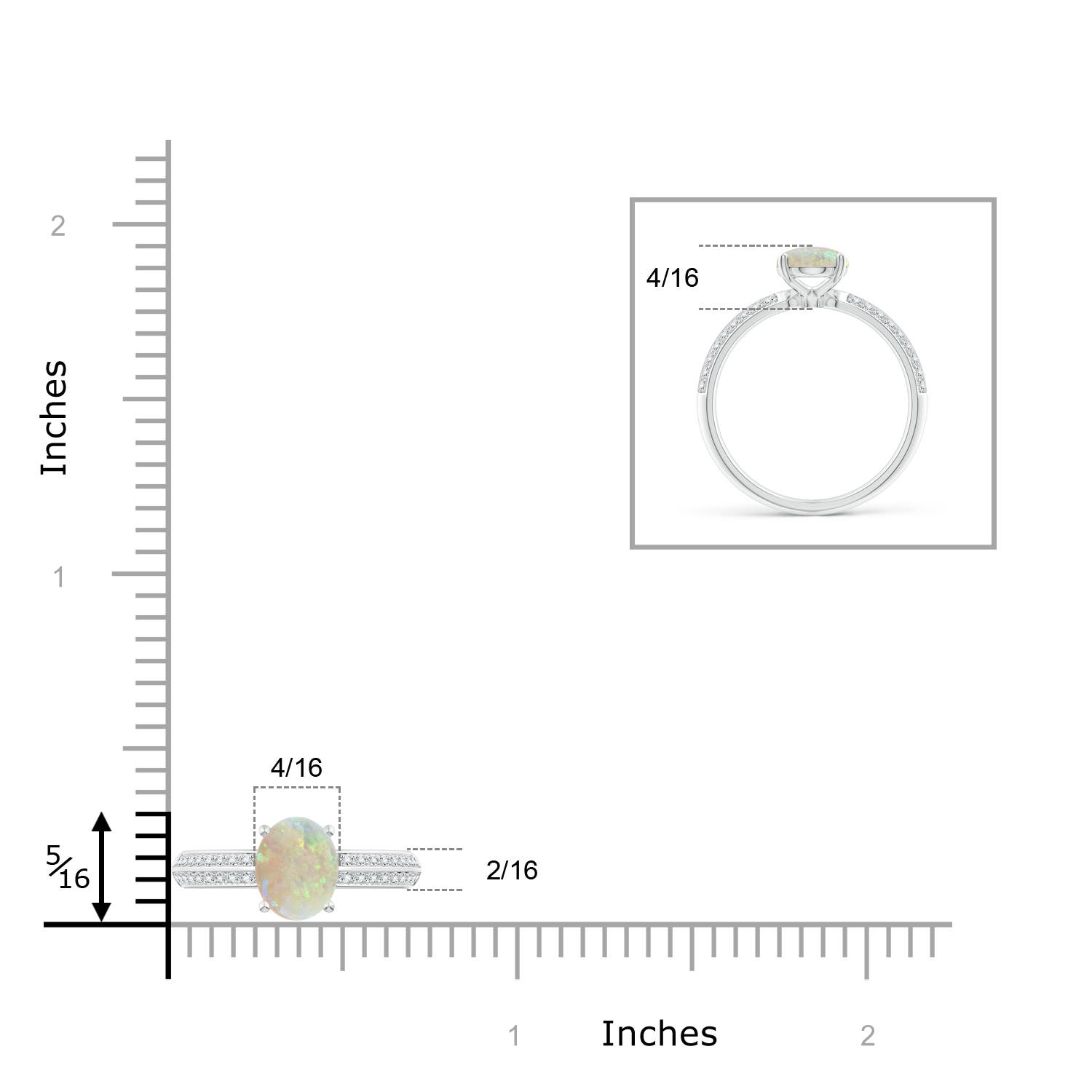 AAA - Opal / 1.02 CT / 14 KT White Gold