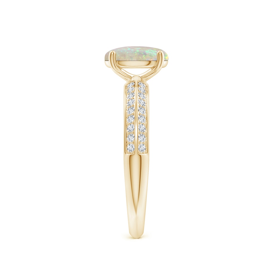 8x6mm AAA Classic Oval Opal Knife Edge Ring in Yellow Gold side-2