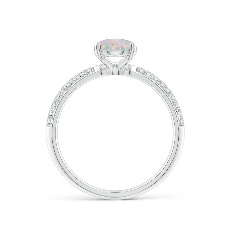 8x6mm AAAA Classic Oval Opal Knife Edge Ring in P950 Platinum side-1