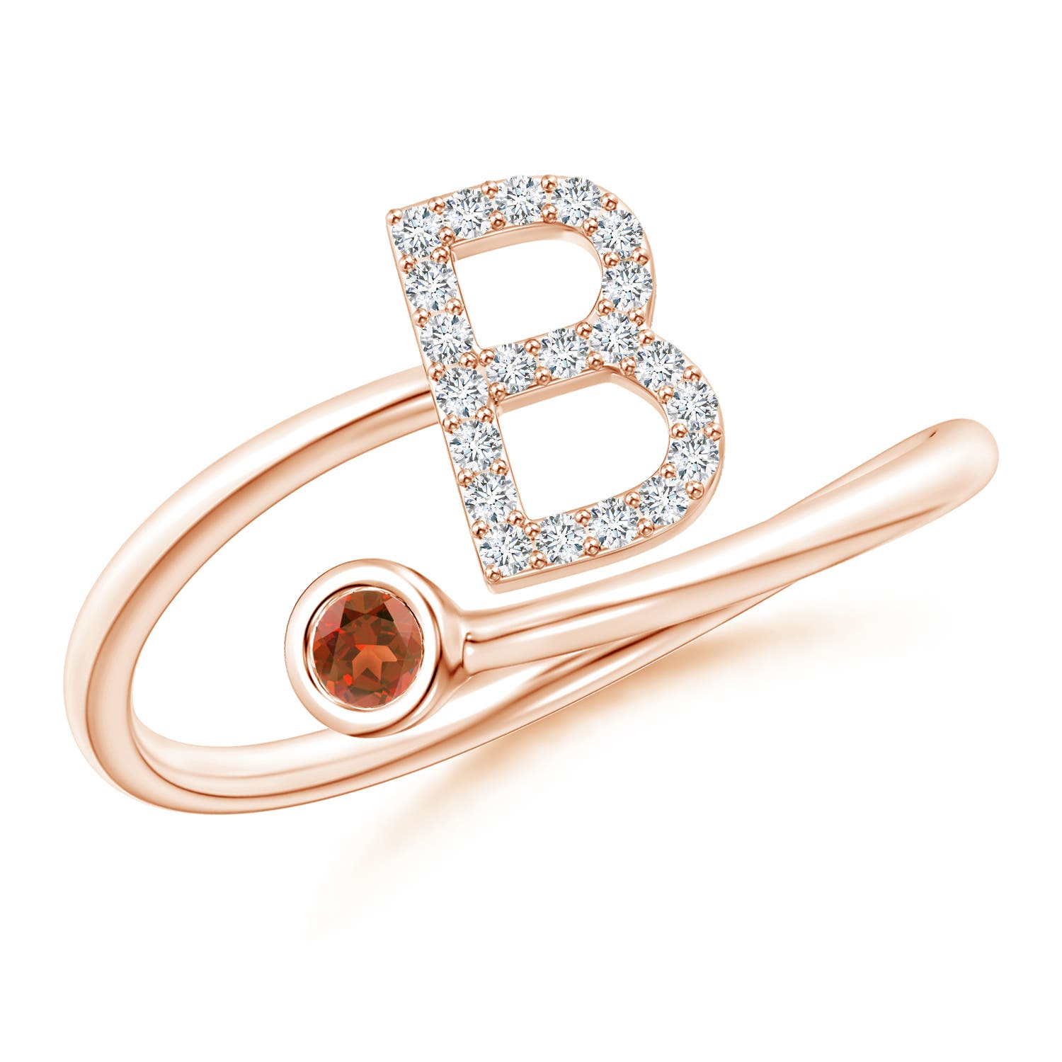 A - Garnet / 0.14 CT / 14 KT Rose Gold