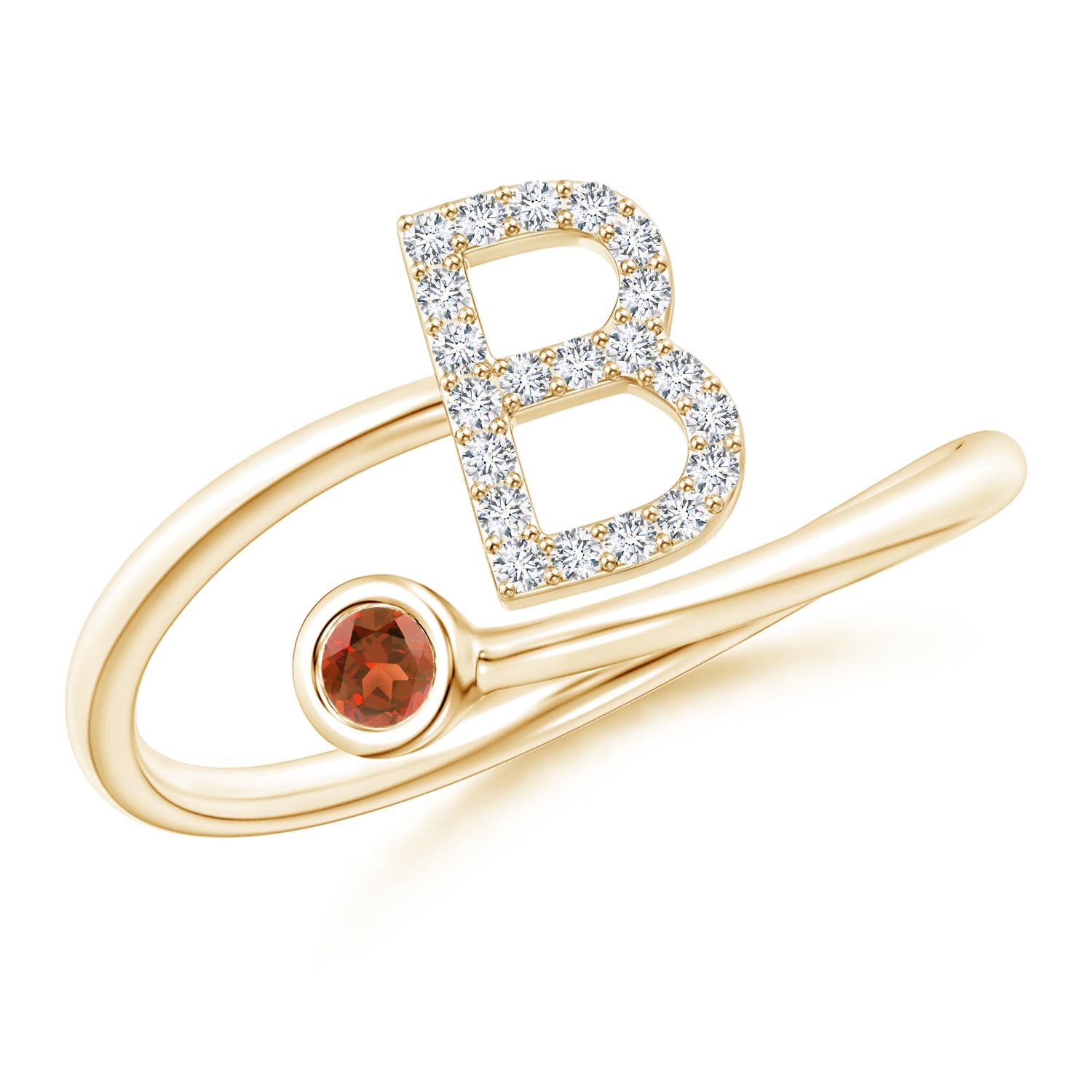 A - Garnet / 0.14 CT / 14 KT Yellow Gold