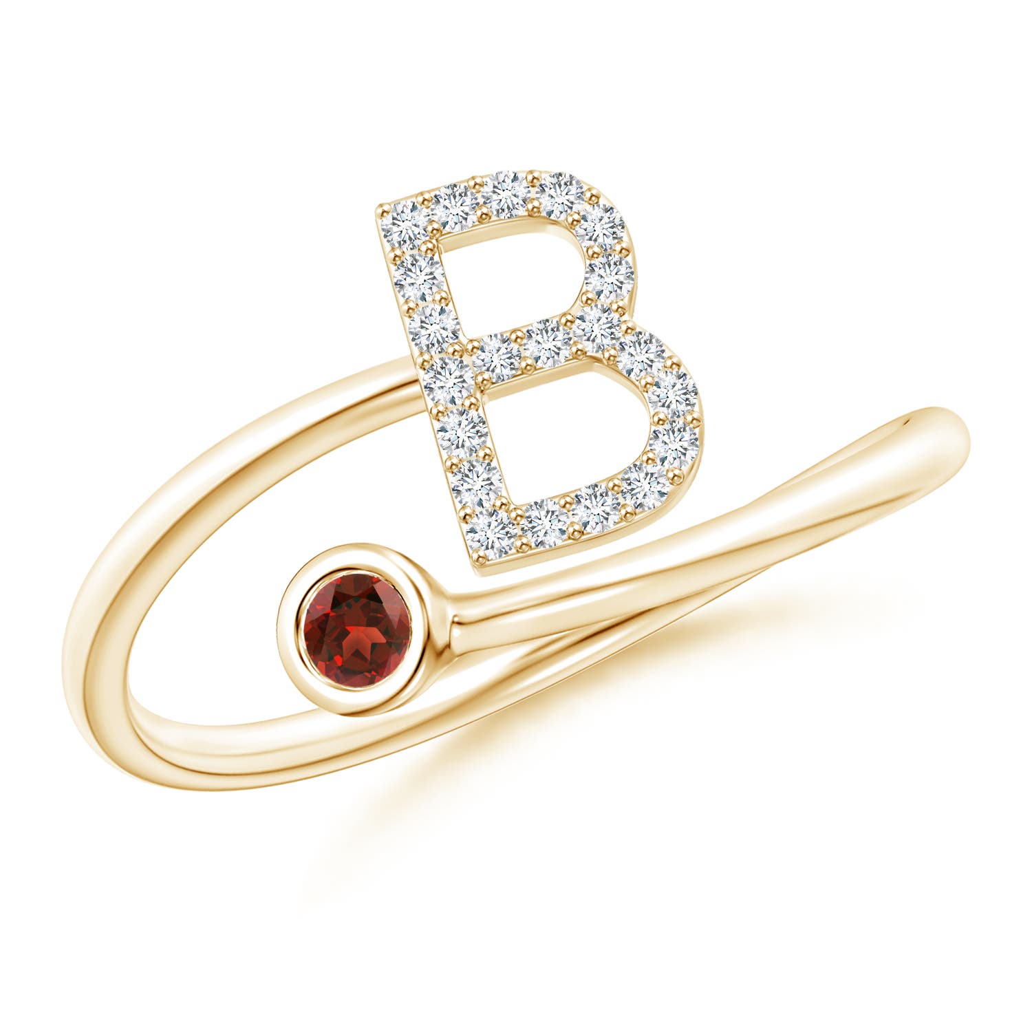 AAAA - Garnet / 0.14 CT / 14 KT Yellow Gold