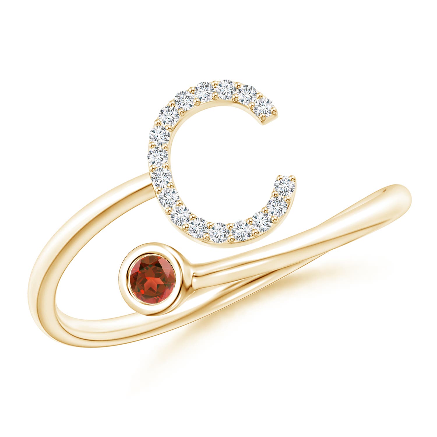 AA - Garnet / 0.13 CT / 14 KT Yellow Gold