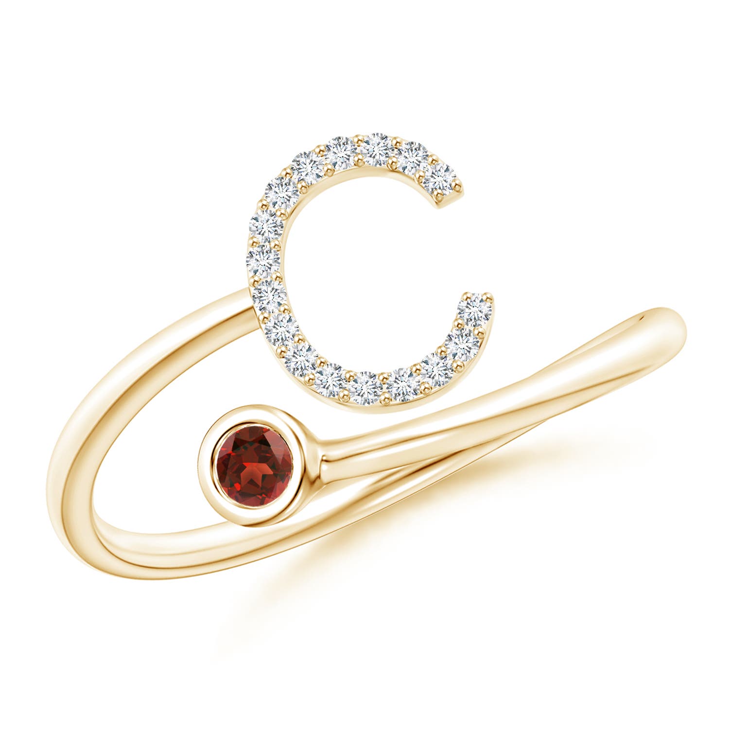 AAAA - Garnet / 0.13 CT / 14 KT Yellow Gold