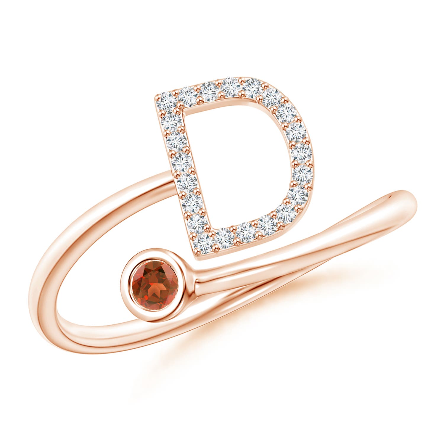 A - Garnet / 0.15 CT / 14 KT Rose Gold