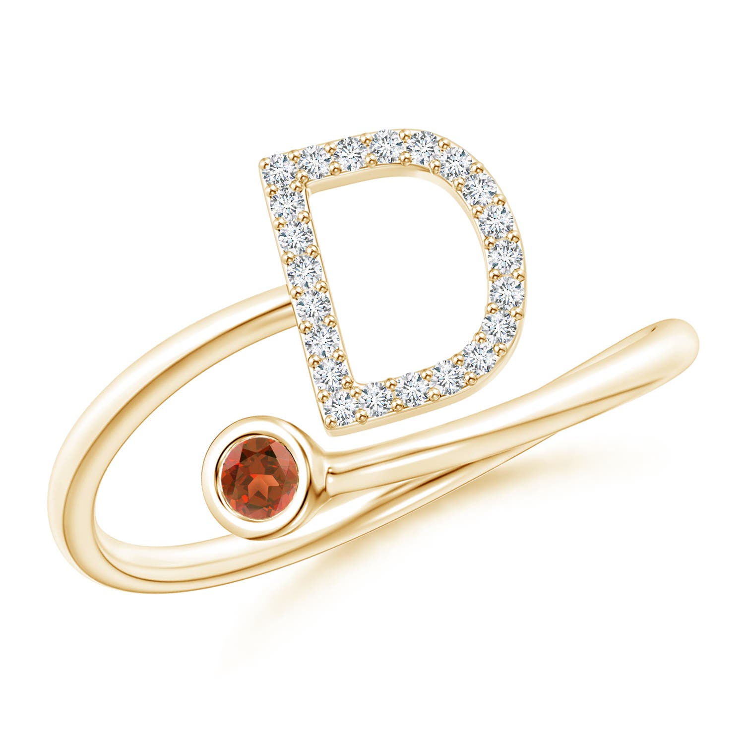 A - Garnet / 0.15 CT / 14 KT Yellow Gold