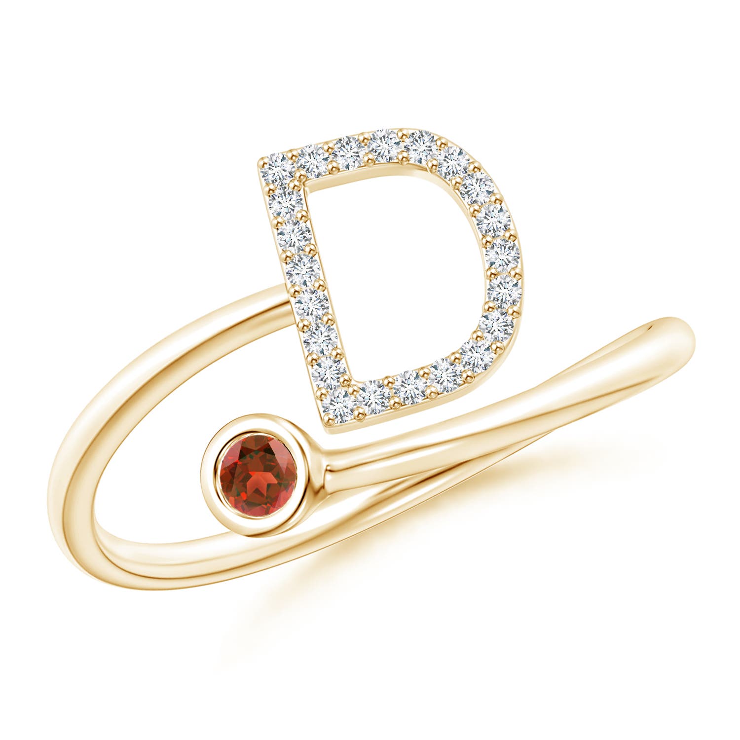 AA - Garnet / 0.15 CT / 14 KT Yellow Gold