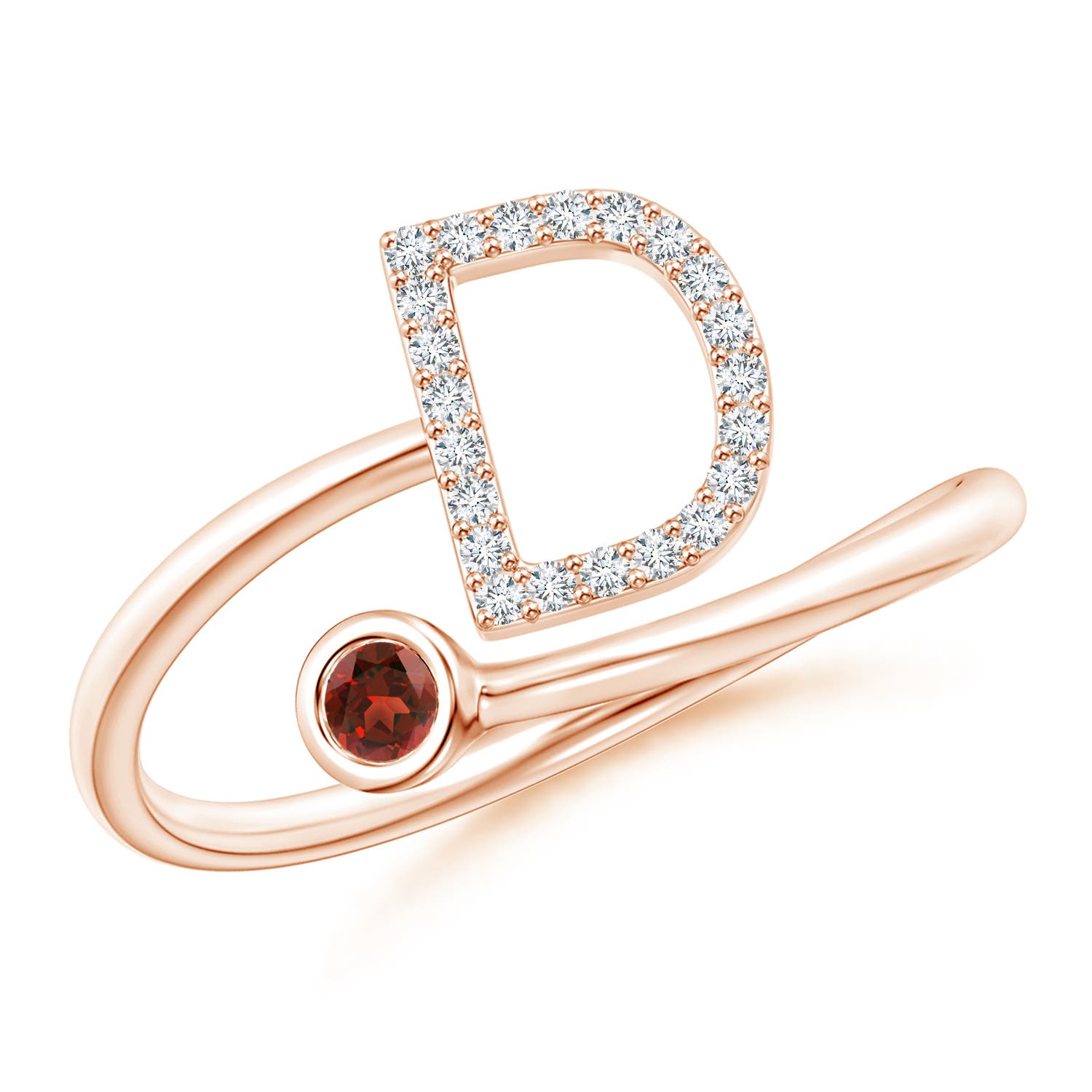 AAAA - Garnet / 0.15 CT / 14 KT Rose Gold