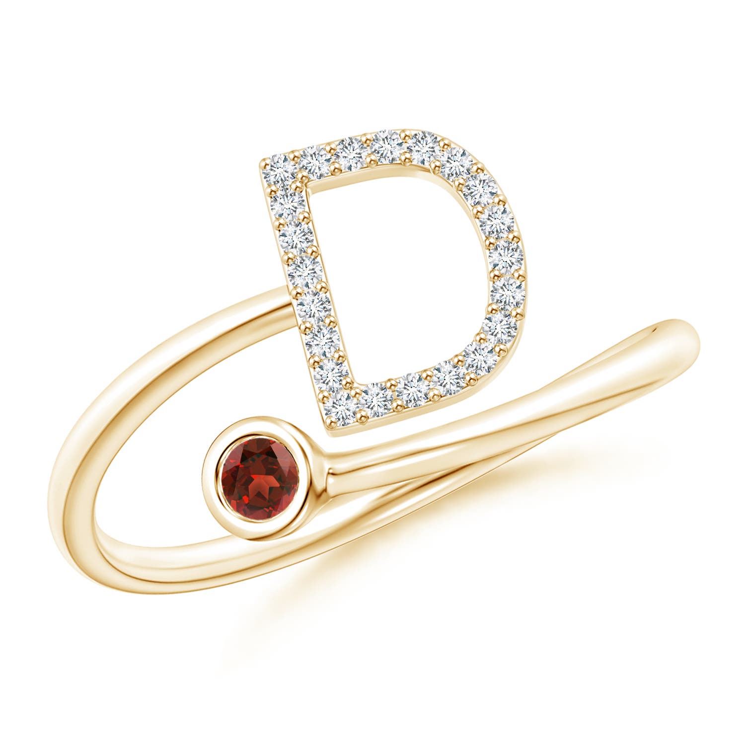 AAAA - Garnet / 0.15 CT / 14 KT Yellow Gold