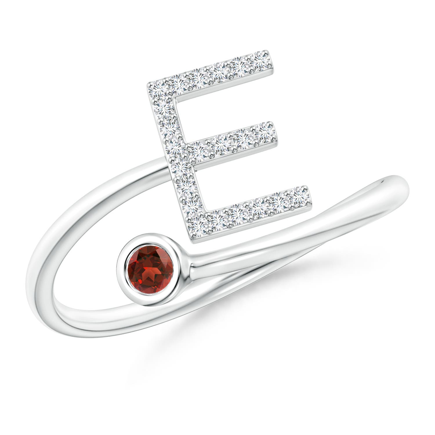 AAAA - Garnet / 0.15 CT / 14 KT White Gold