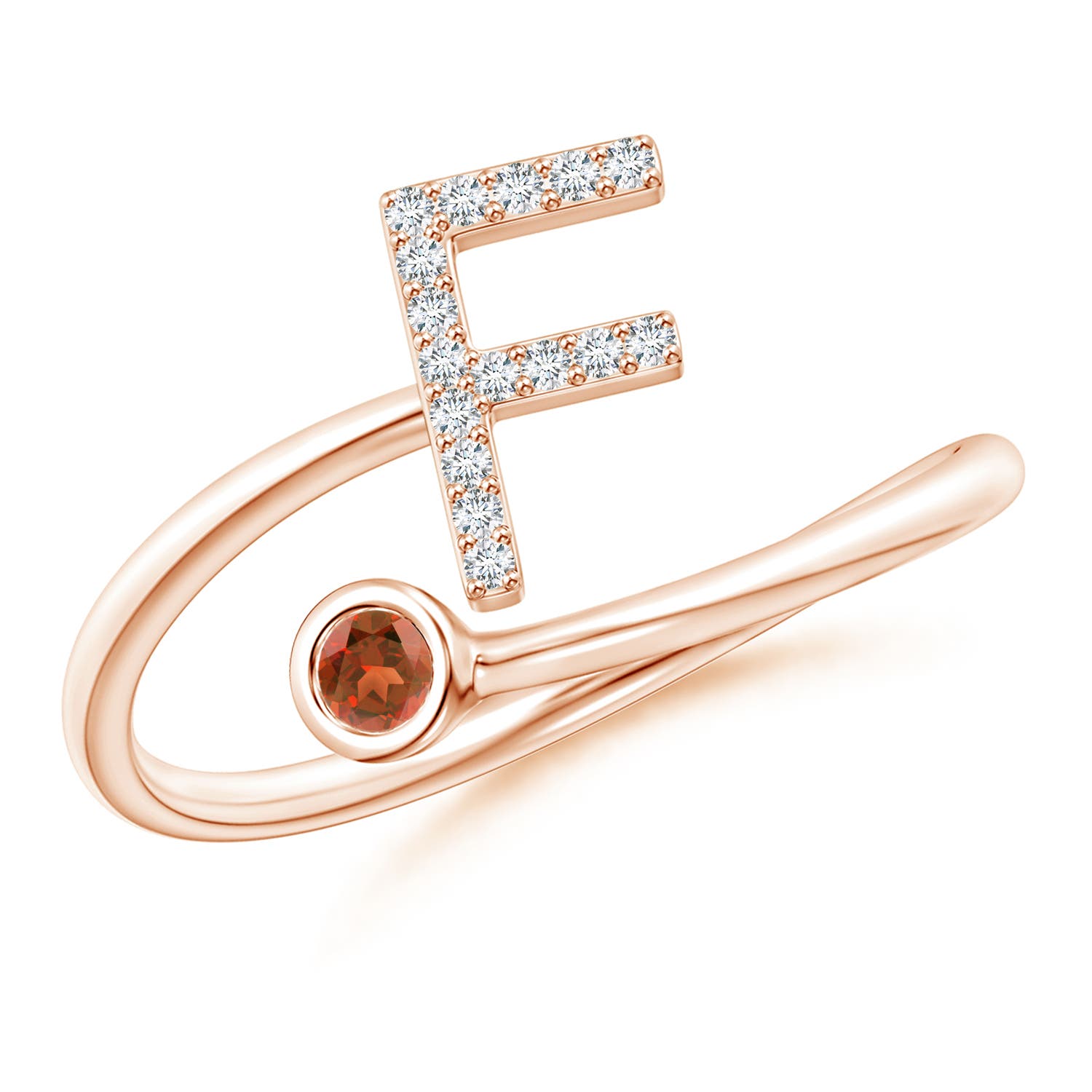 A - Garnet / 0.13 CT / 14 KT Rose Gold