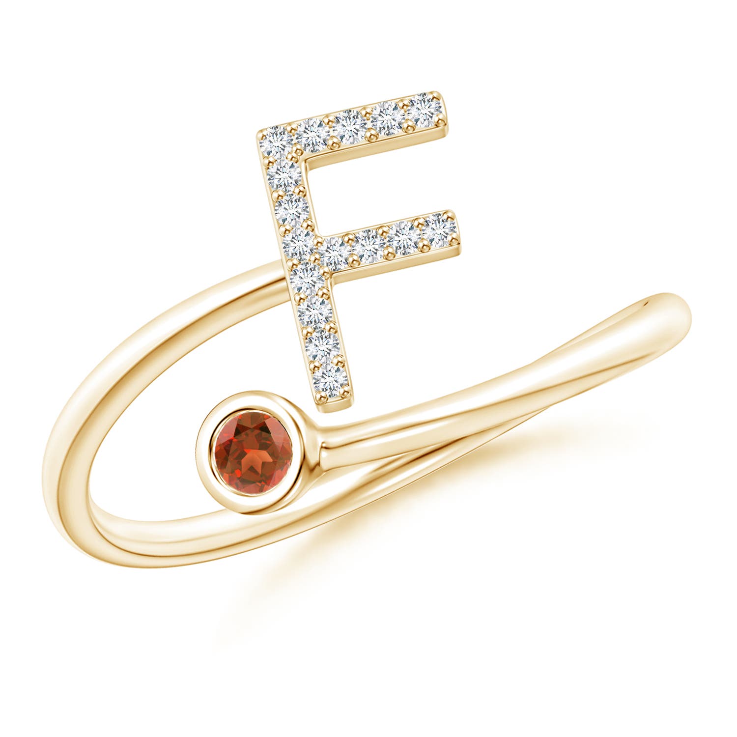 A - Garnet / 0.13 CT / 14 KT Yellow Gold