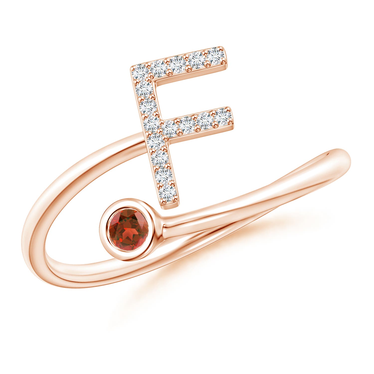 AA - Garnet / 0.13 CT / 14 KT Rose Gold