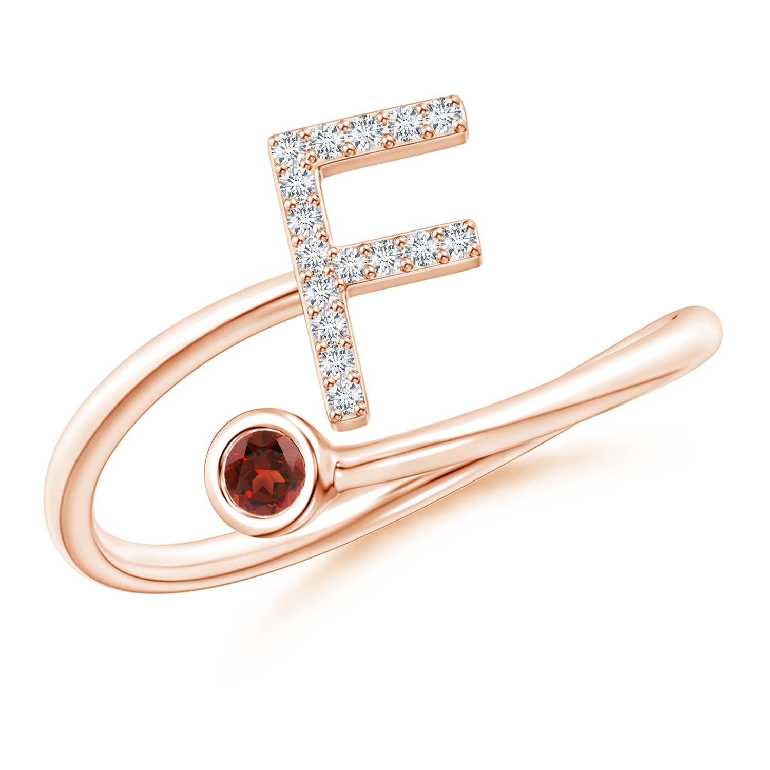 AAAA - Garnet / 0.13 CT / 14 KT Rose Gold