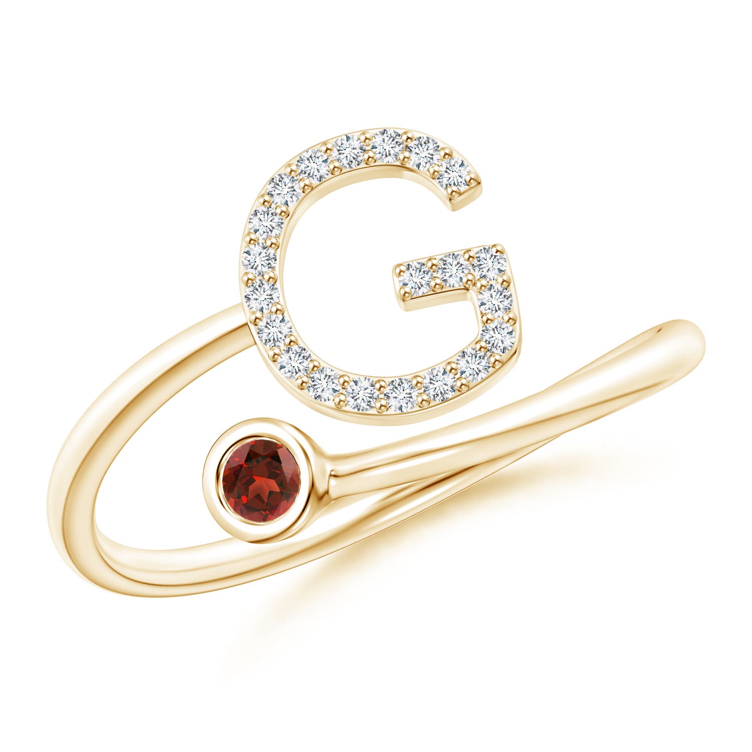 AAAA - Garnet / 0.14 CT / 14 KT Yellow Gold