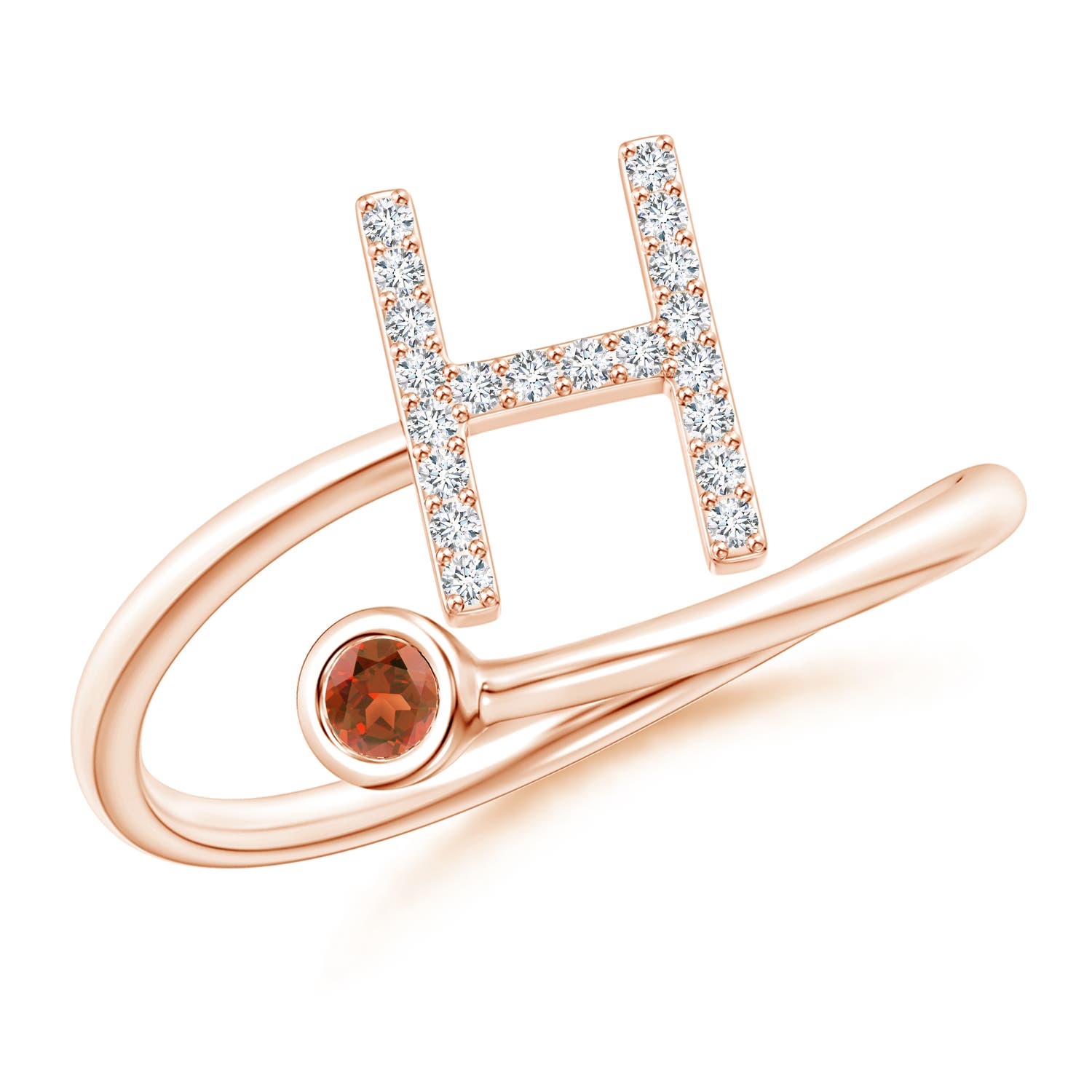 A - Garnet / 0.14 CT / 14 KT Rose Gold