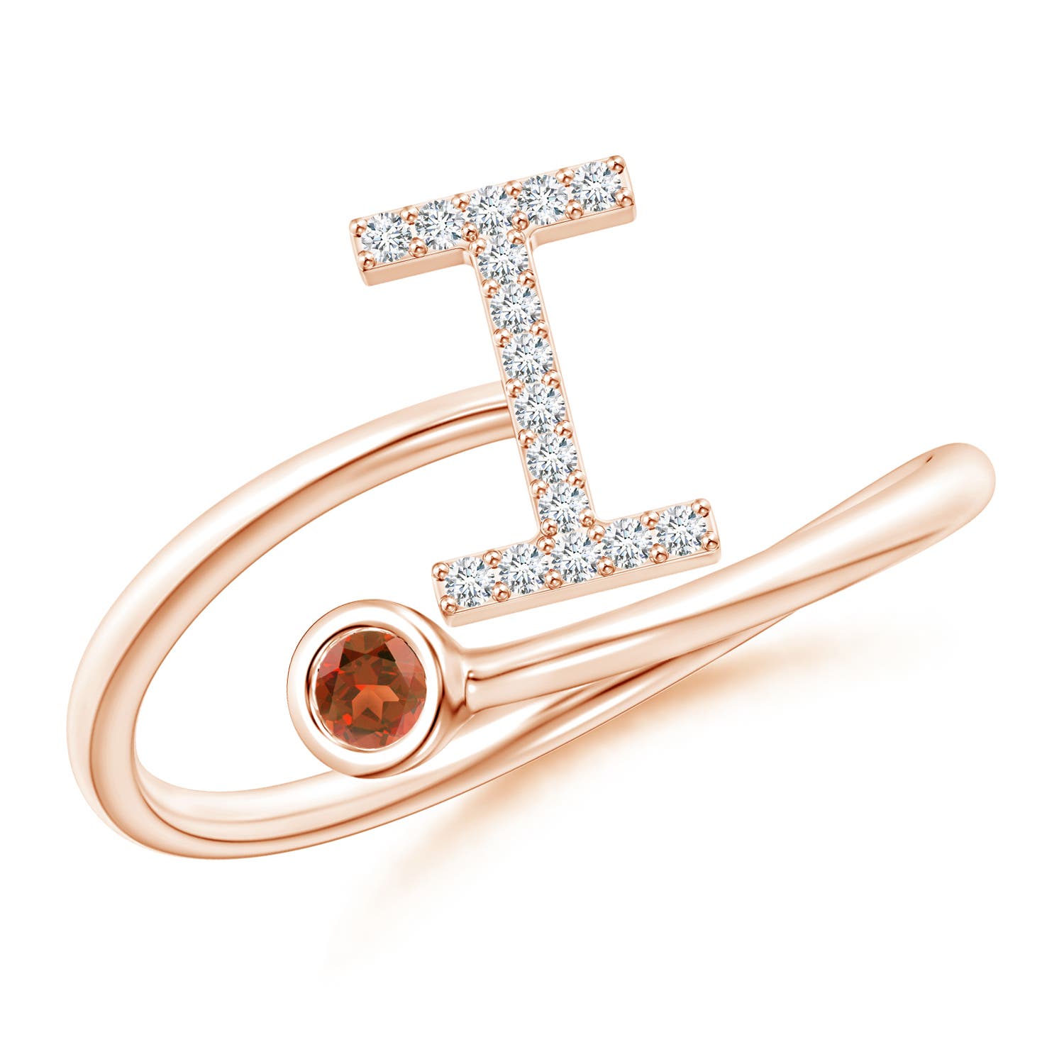 A - Garnet / 0.13 CT / 14 KT Rose Gold