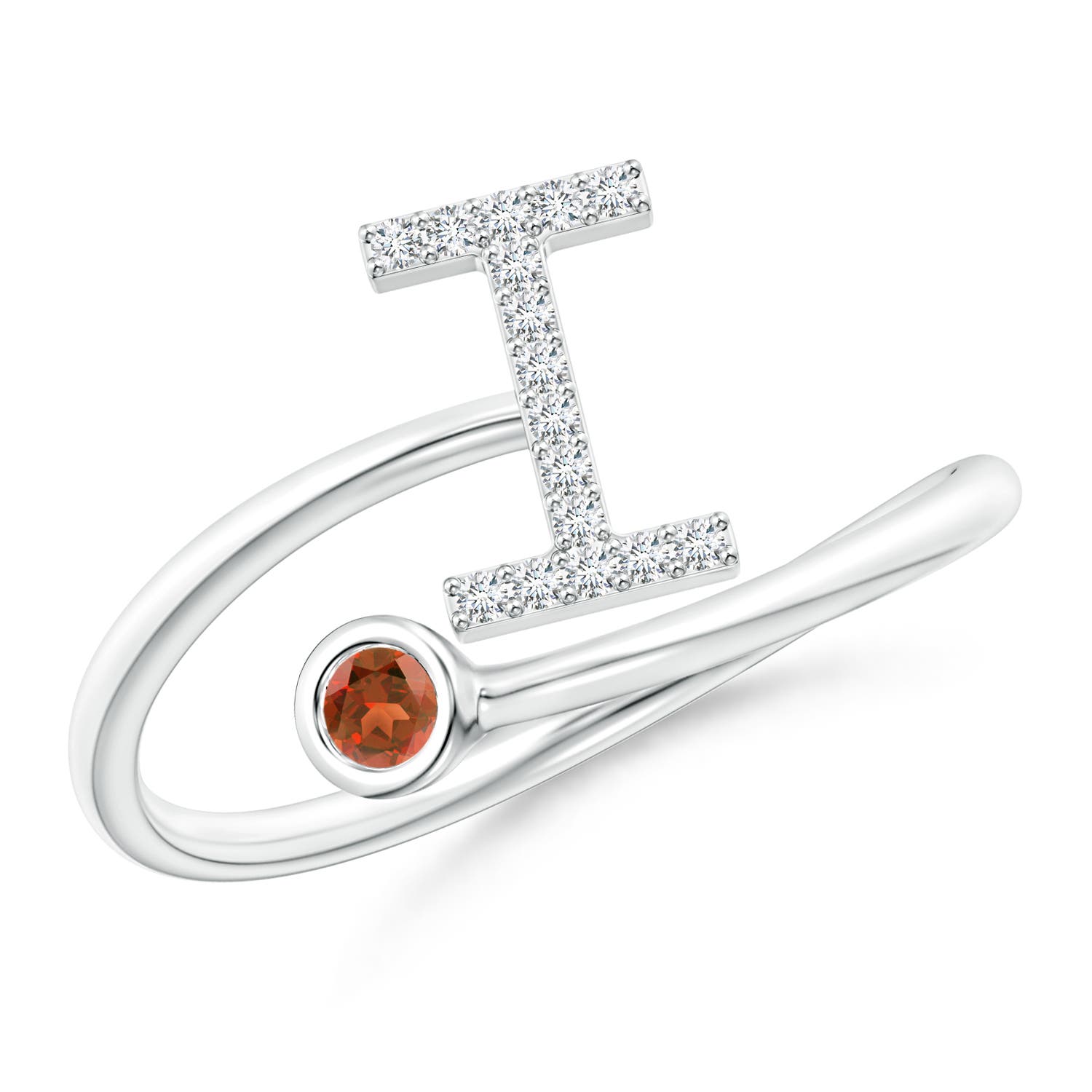 A - Garnet / 0.13 CT / 14 KT White Gold