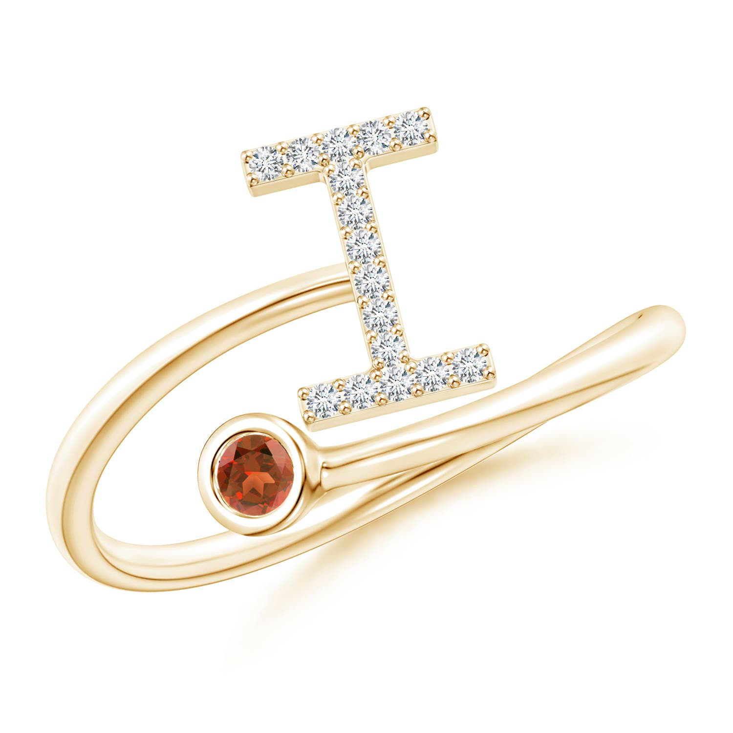 A - Garnet / 0.13 CT / 14 KT Yellow Gold