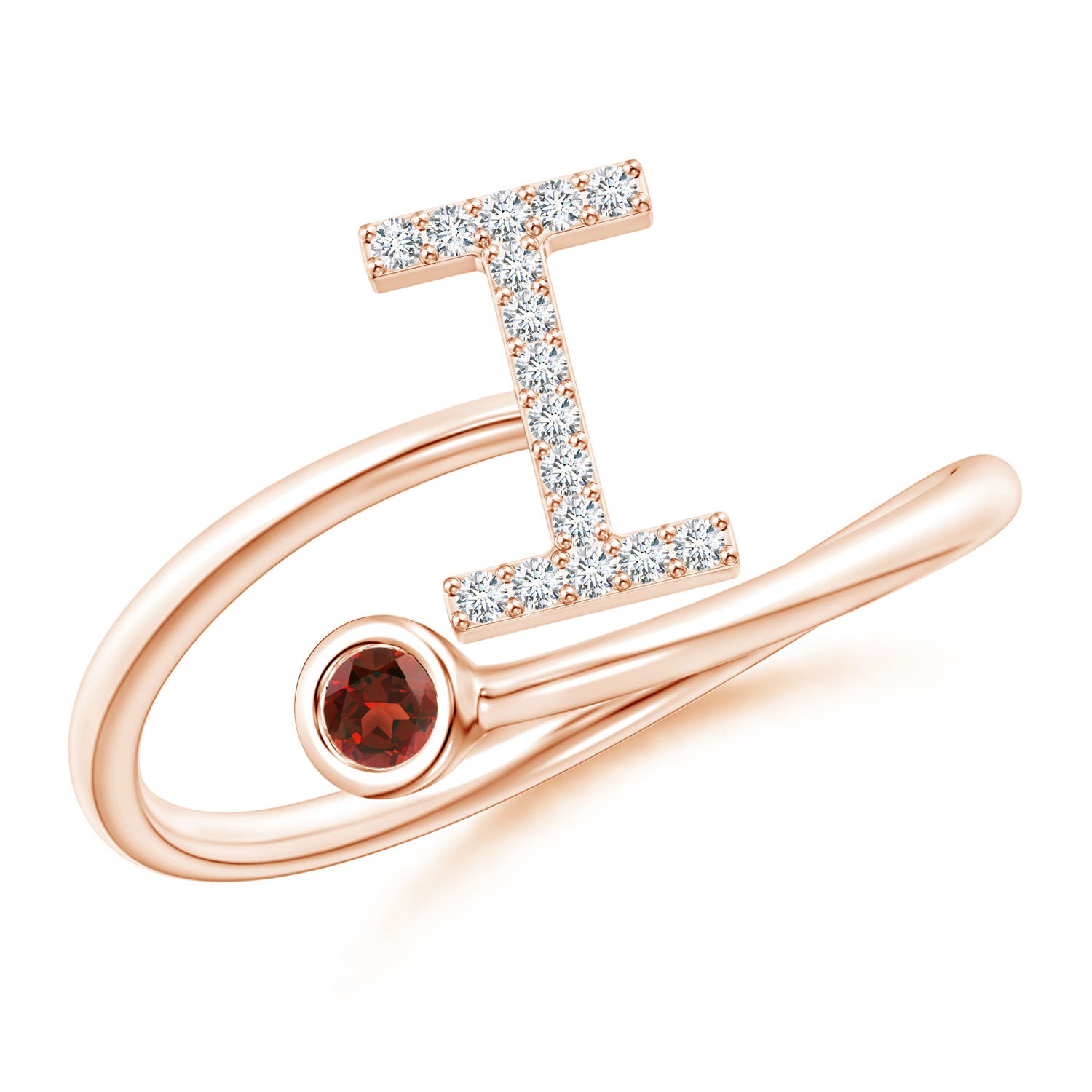 AAAA - Garnet / 0.13 CT / 14 KT Rose Gold