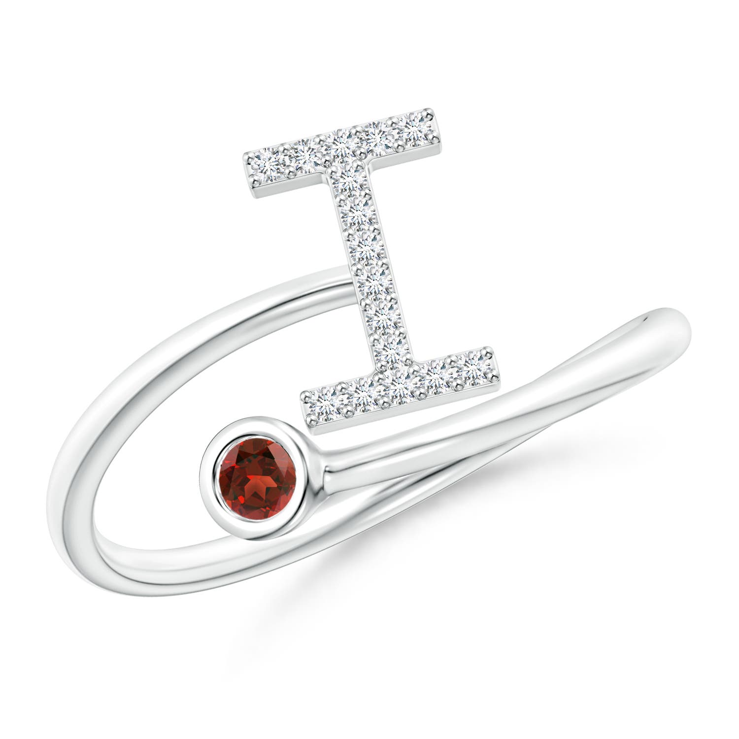 AAAA - Garnet / 0.13 CT / 14 KT White Gold