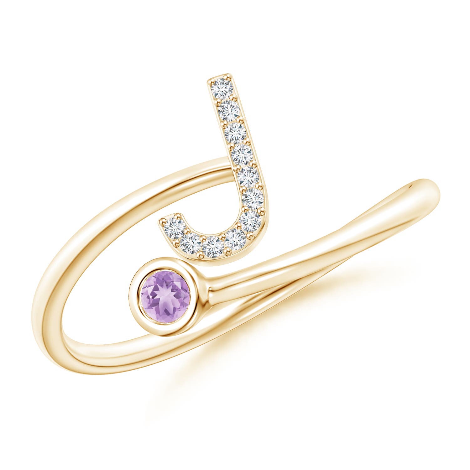 A - Amethyst / 0.09 CT / 14 KT Yellow Gold