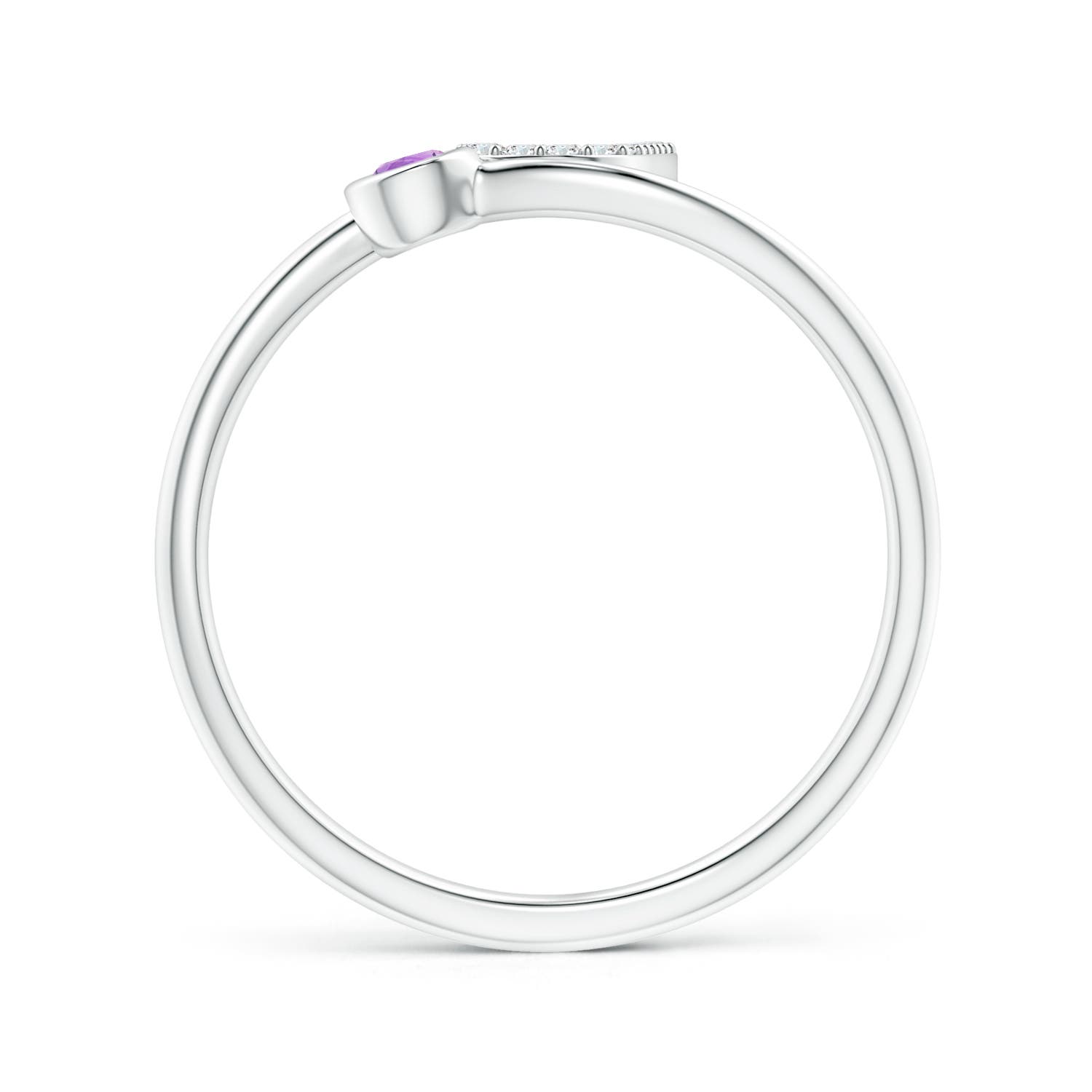 AA - Amethyst / 0.09 CT / 14 KT White Gold