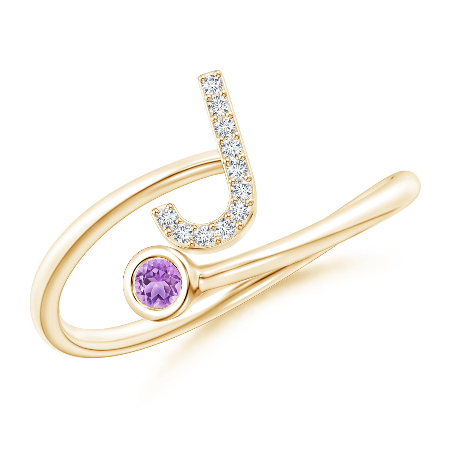 AAA - Amethyst / 0.09 CT / 14 KT Yellow Gold