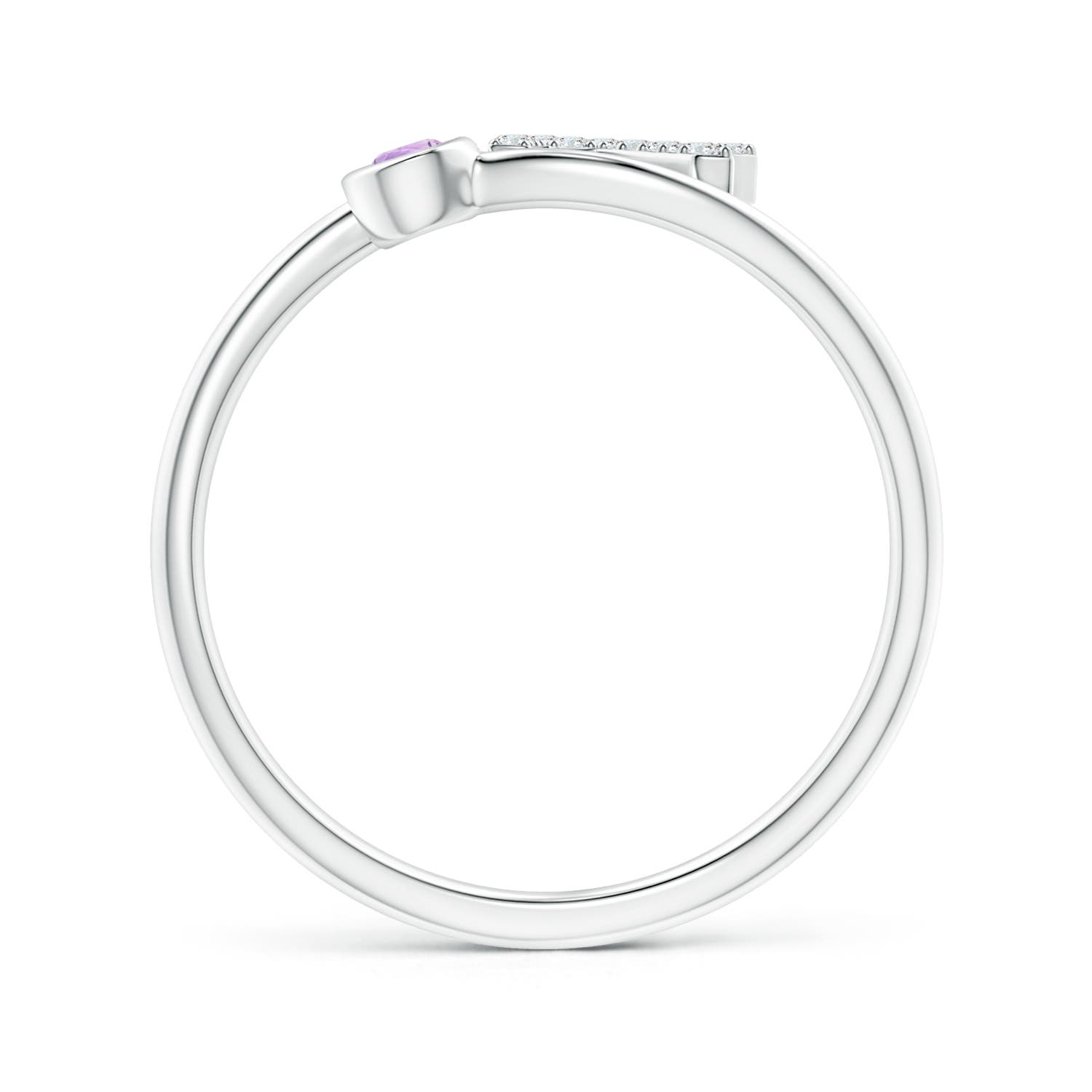 A - Amethyst / 0.12 CT / 14 KT White Gold