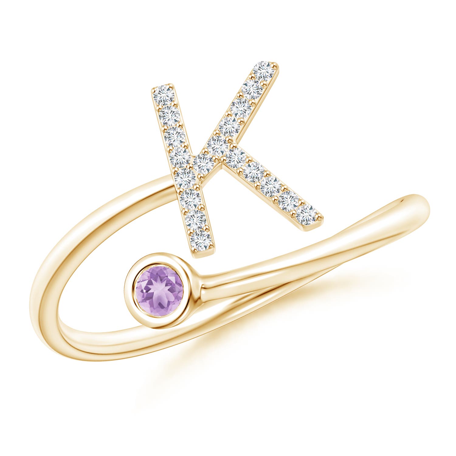 A - Amethyst / 0.12 CT / 14 KT Yellow Gold