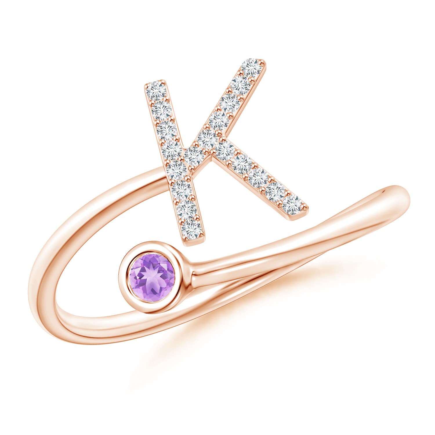 AA - Amethyst / 0.12 CT / 14 KT Rose Gold