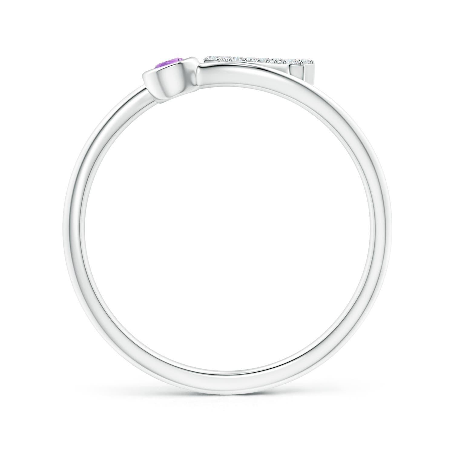 AA - Amethyst / 0.12 CT / 14 KT White Gold