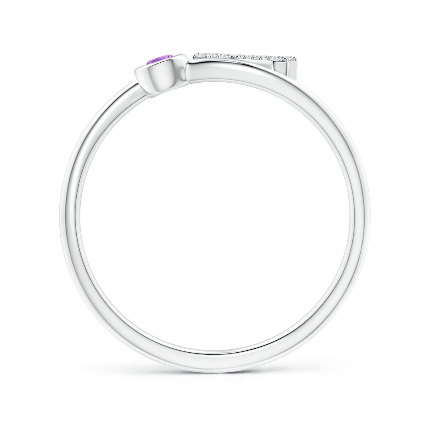 AAA - Amethyst / 0.12 CT / 14 KT White Gold