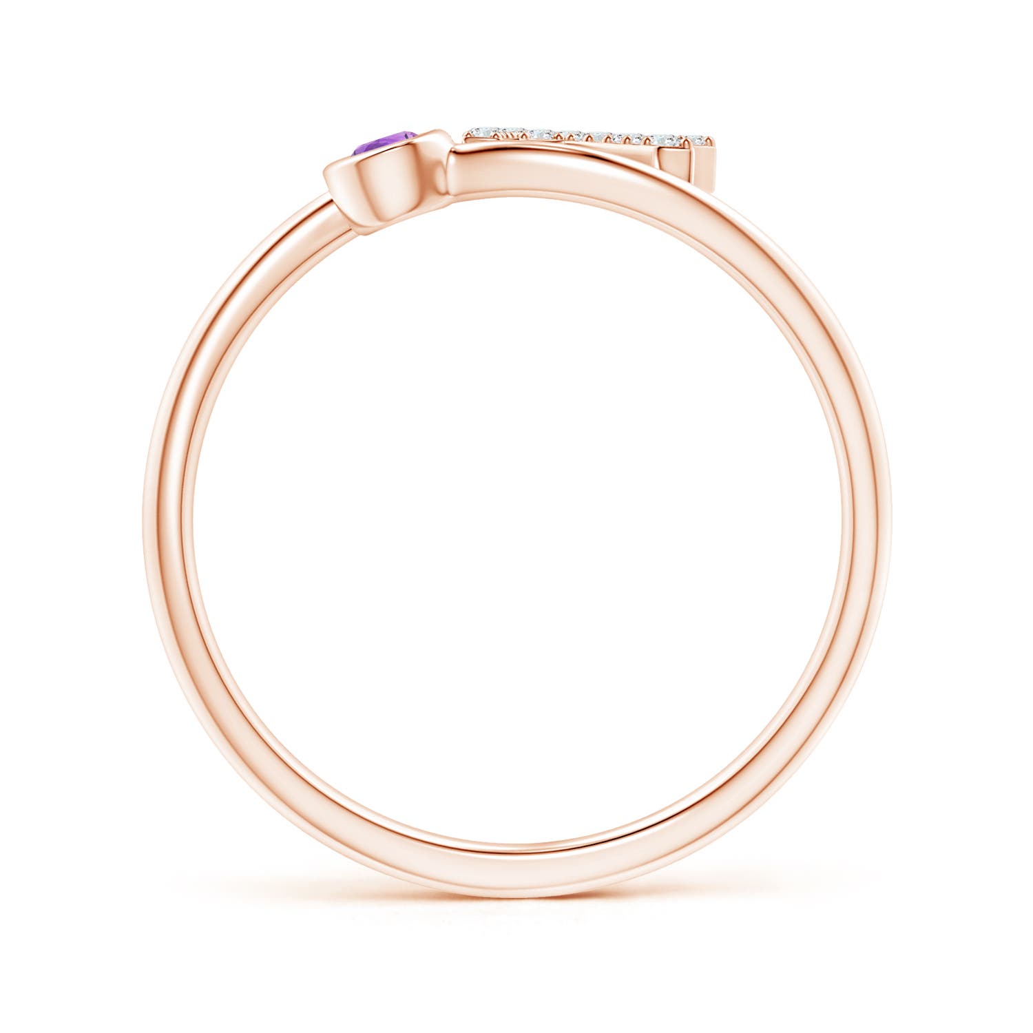 AAAA - Amethyst / 0.12 CT / 14 KT Rose Gold