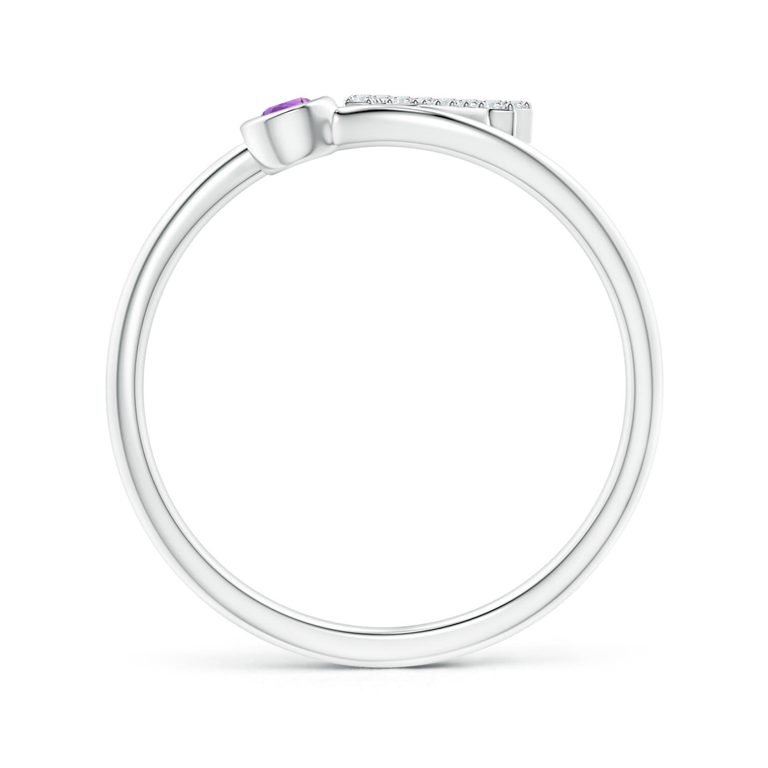 AAAA - Amethyst / 0.12 CT / 14 KT White Gold