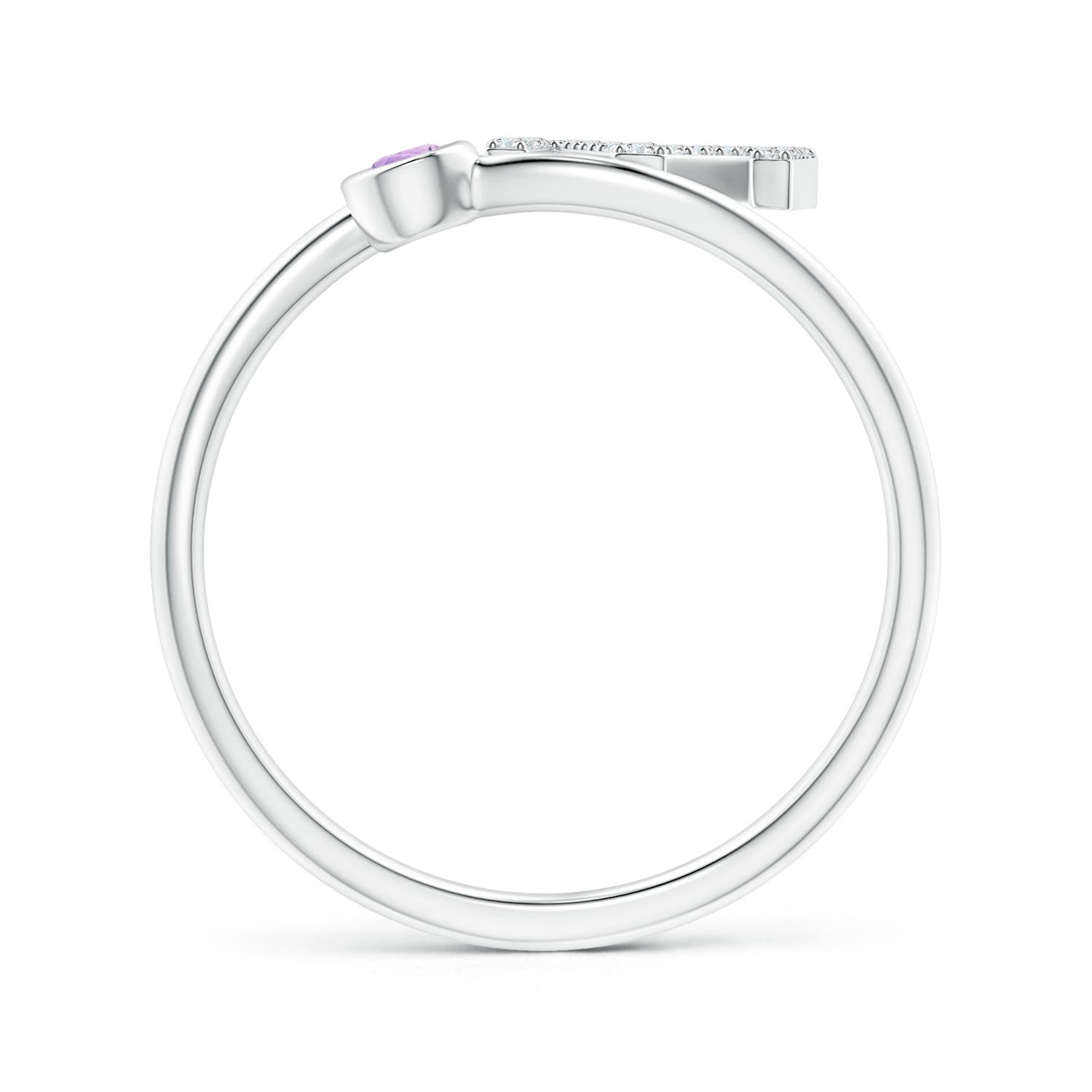 A - Amethyst / 0.15 CT / 14 KT White Gold