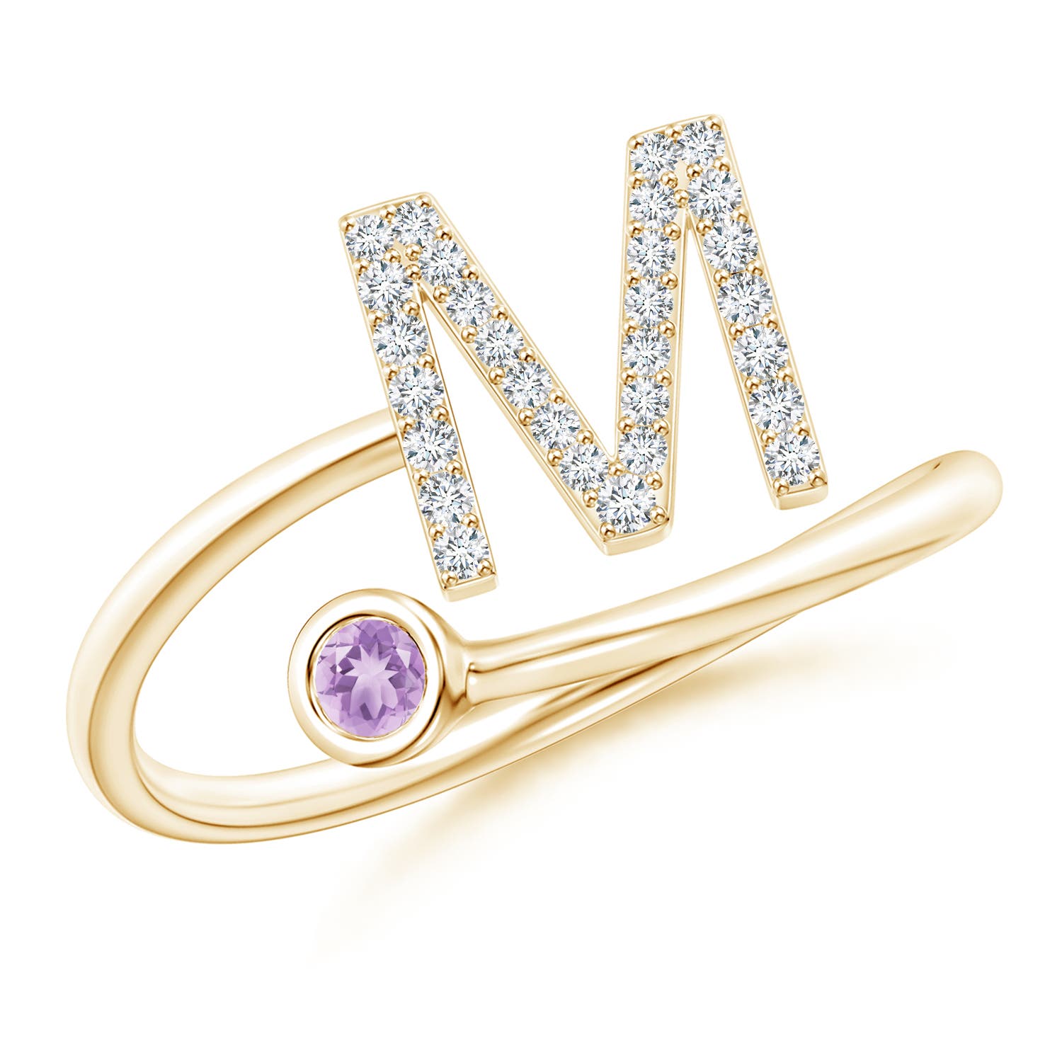 A - Amethyst / 0.15 CT / 14 KT Yellow Gold