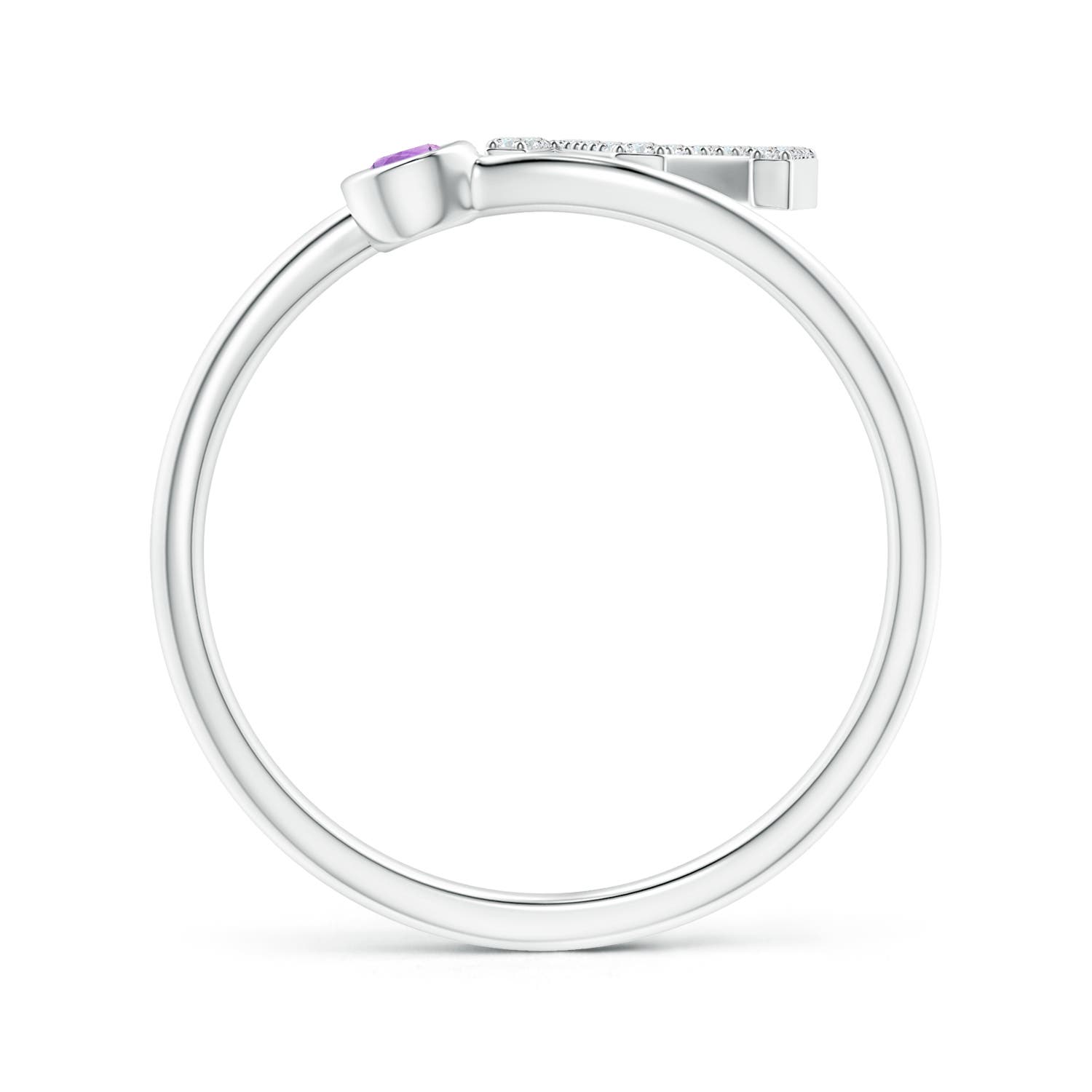 AA - Amethyst / 0.15 CT / 14 KT White Gold