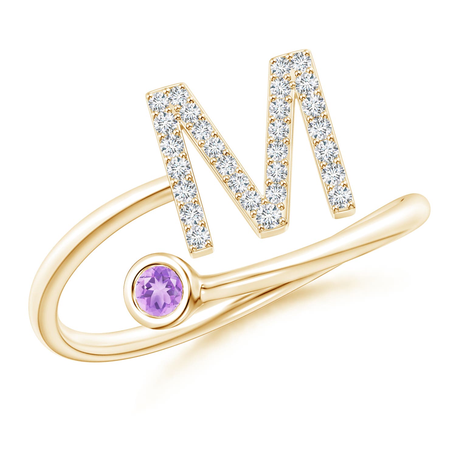 AA - Amethyst / 0.15 CT / 14 KT Yellow Gold