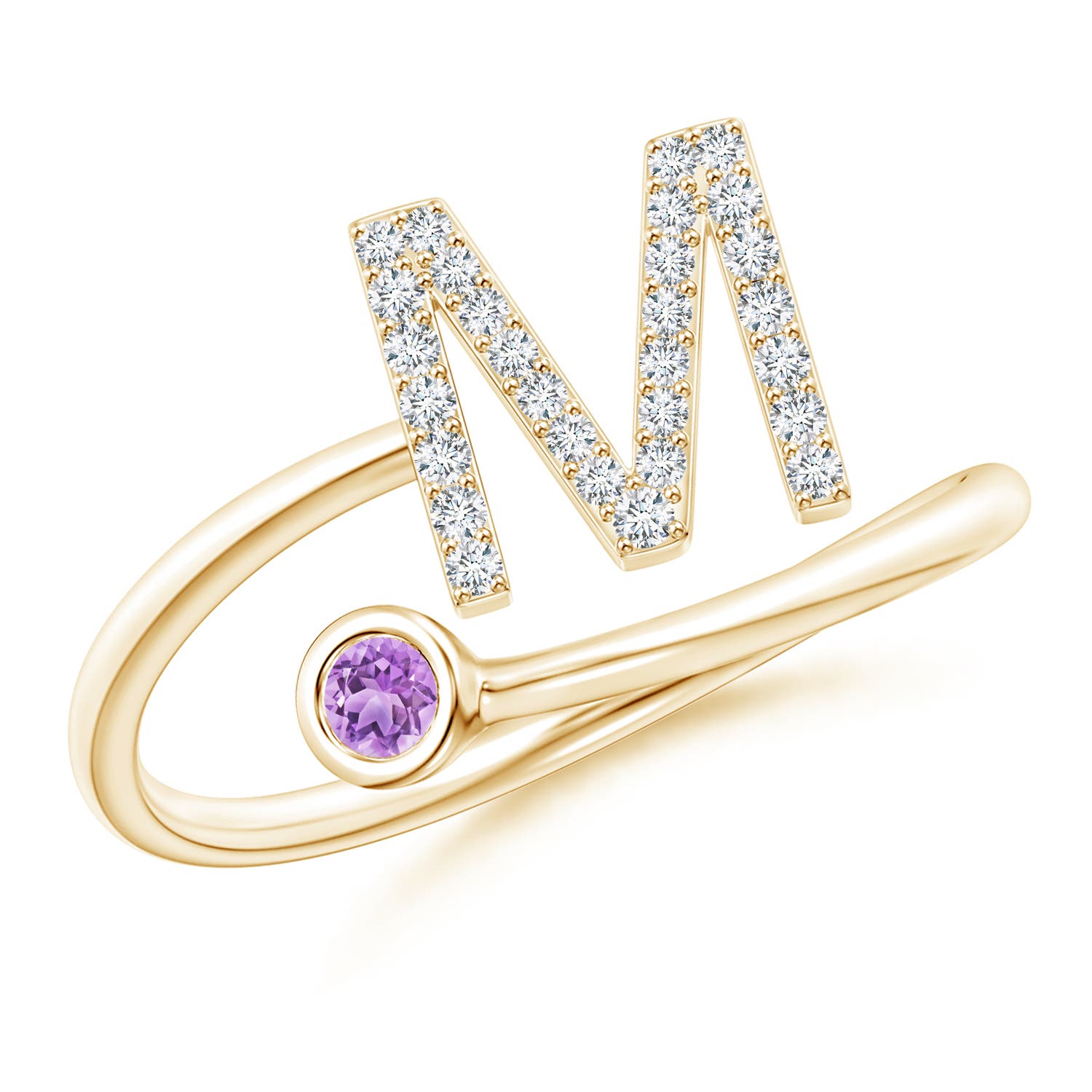 AAA - Amethyst / 0.15 CT / 14 KT Yellow Gold