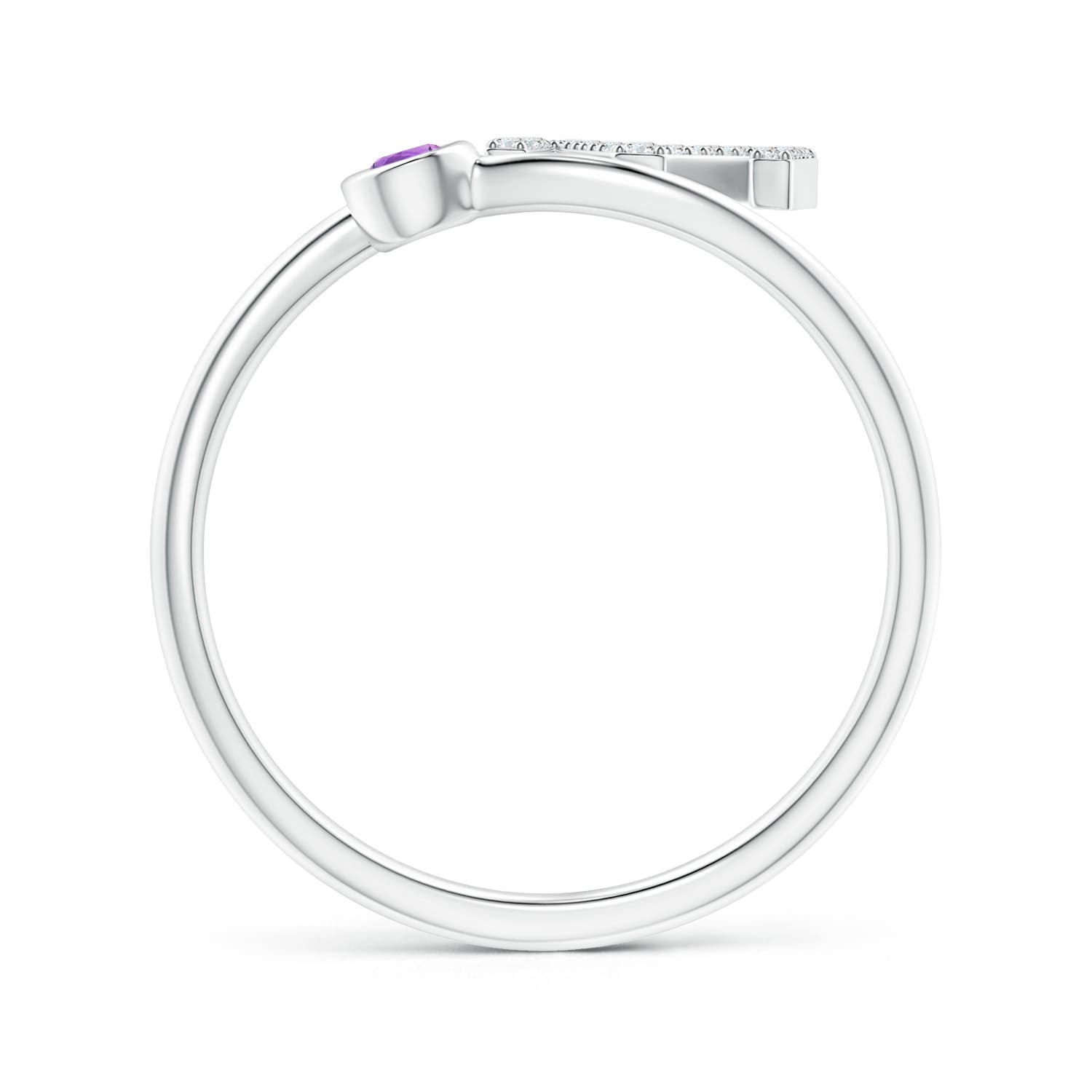 AAAA - Amethyst / 0.15 CT / 14 KT White Gold