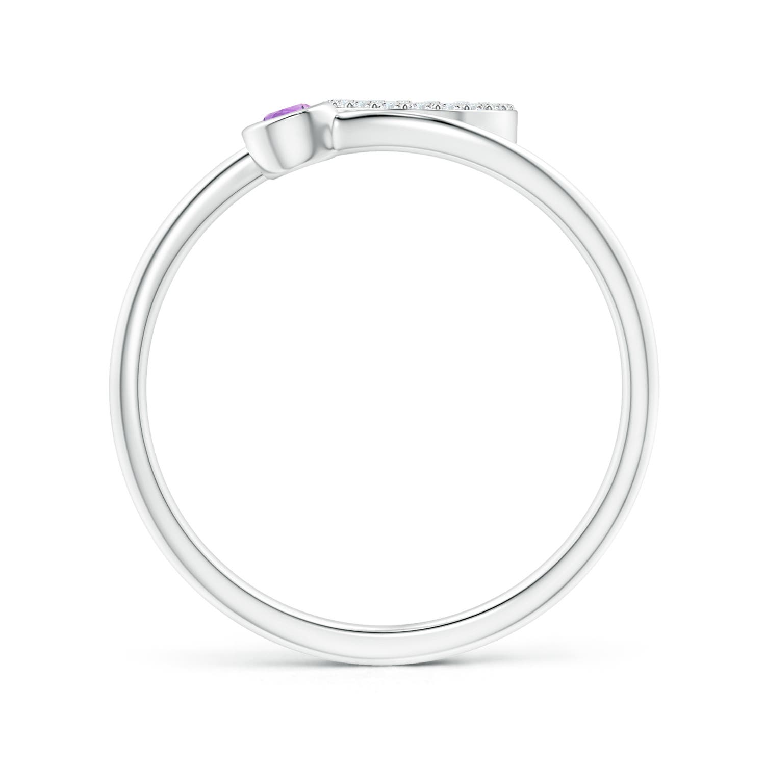 AA - Amethyst / 0.12 CT / 14 KT White Gold