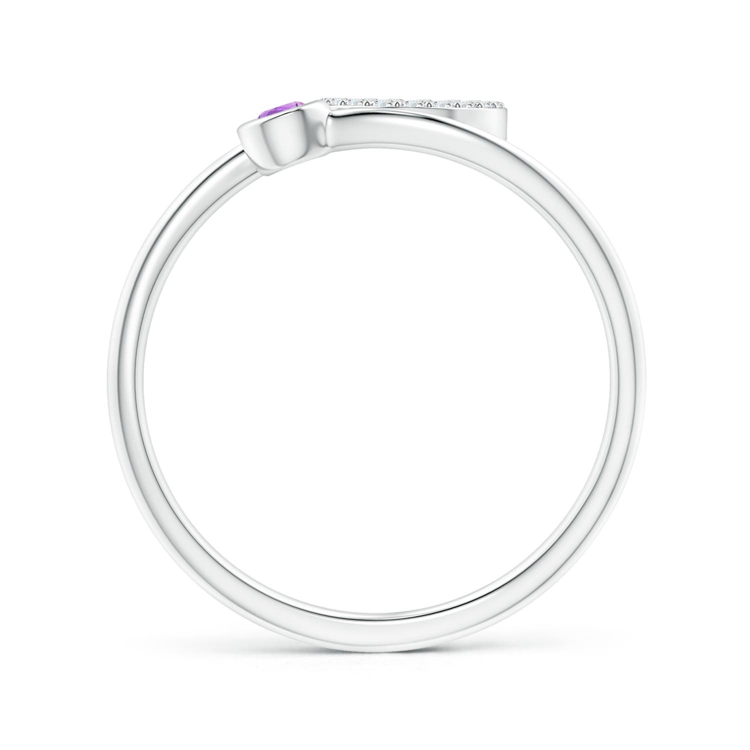 AAA - Amethyst / 0.12 CT / 14 KT White Gold