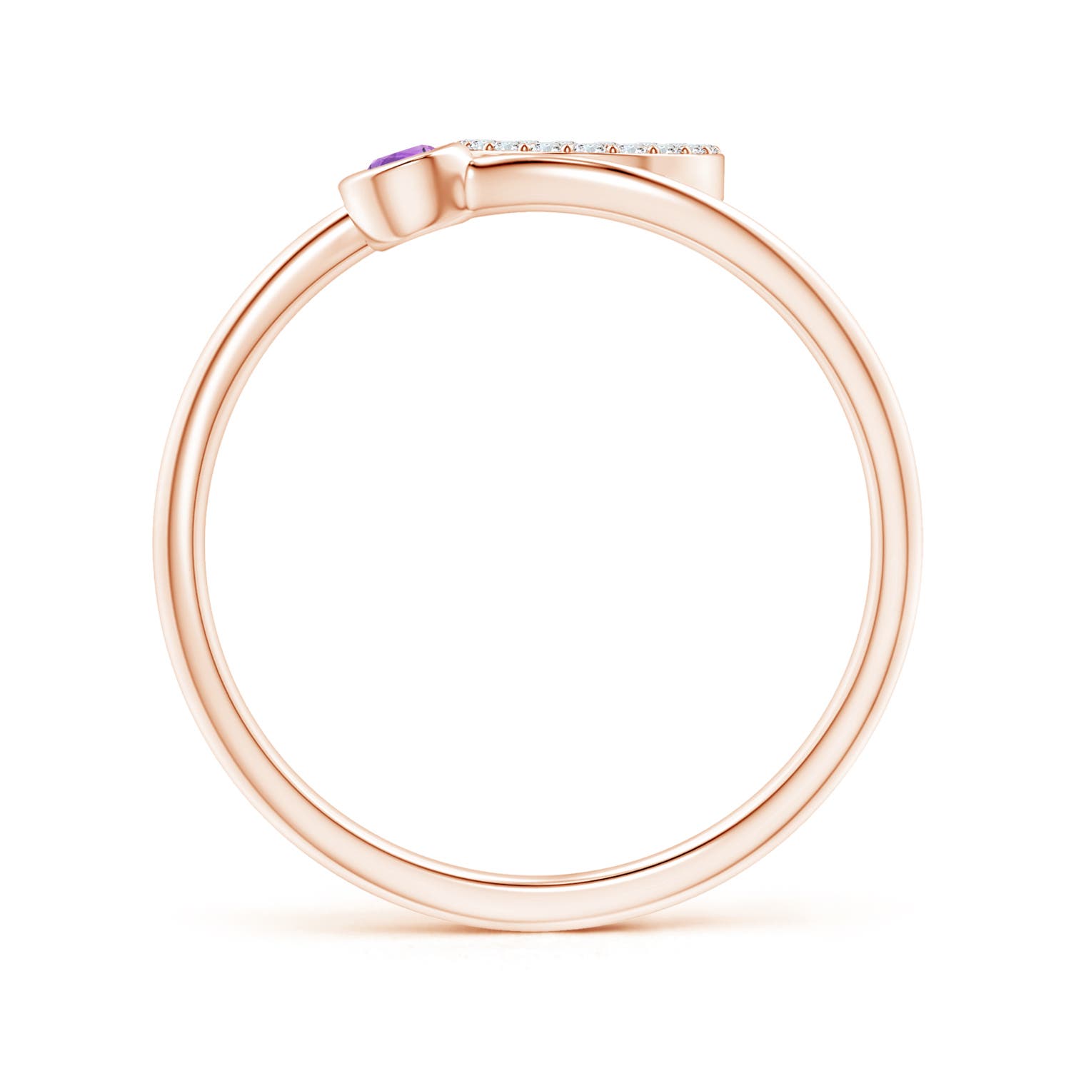 AAAA - Amethyst / 0.12 CT / 14 KT Rose Gold