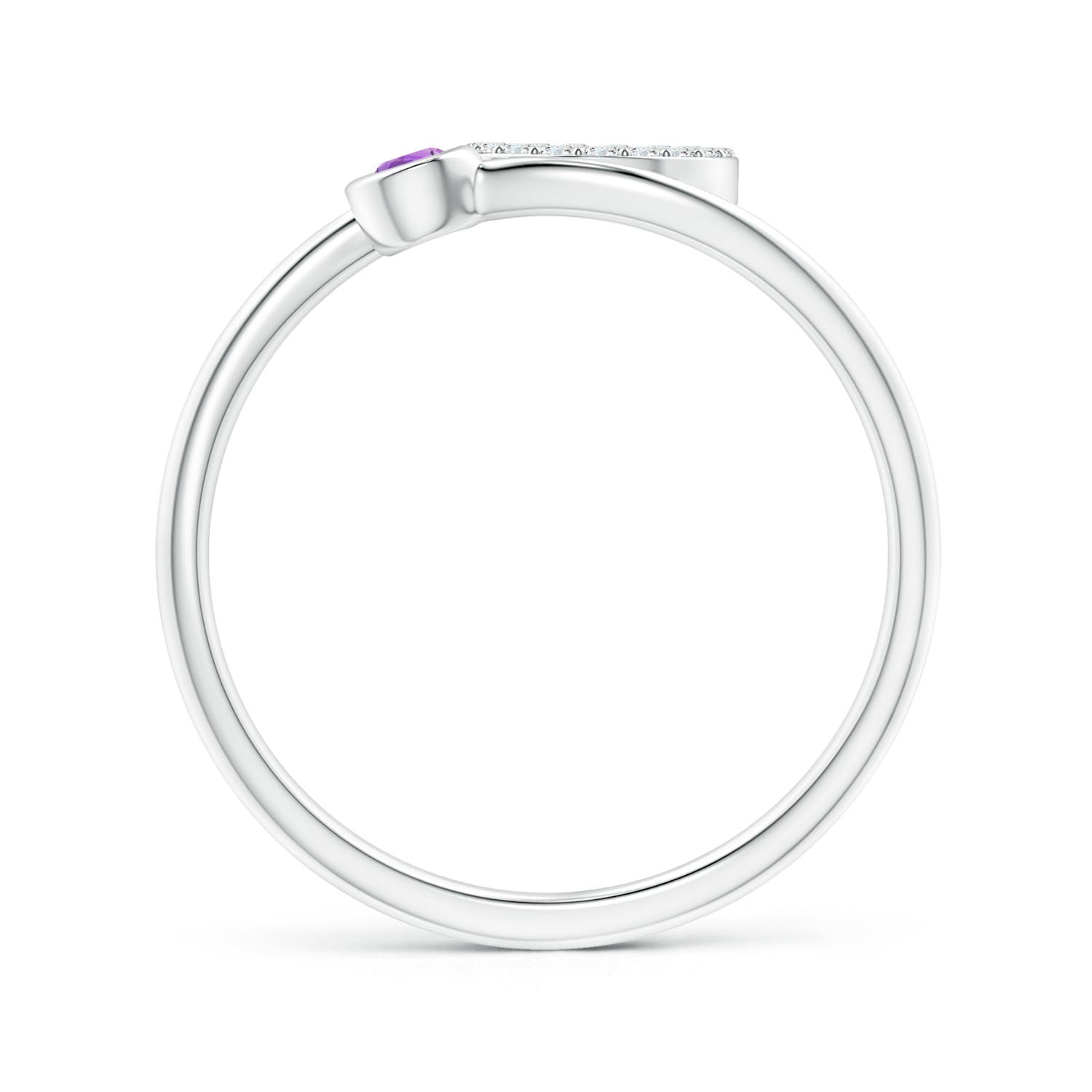 AAAA - Amethyst / 0.12 CT / 14 KT White Gold