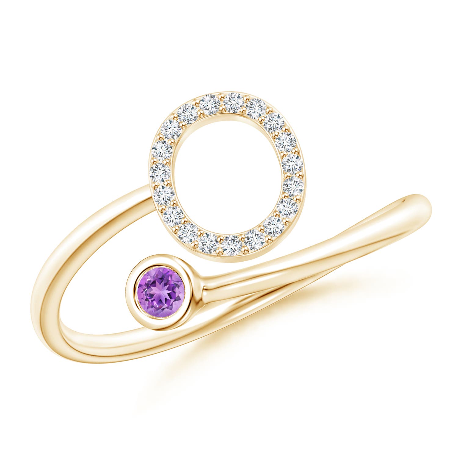 AAAA - Amethyst / 0.12 CT / 14 KT Yellow Gold