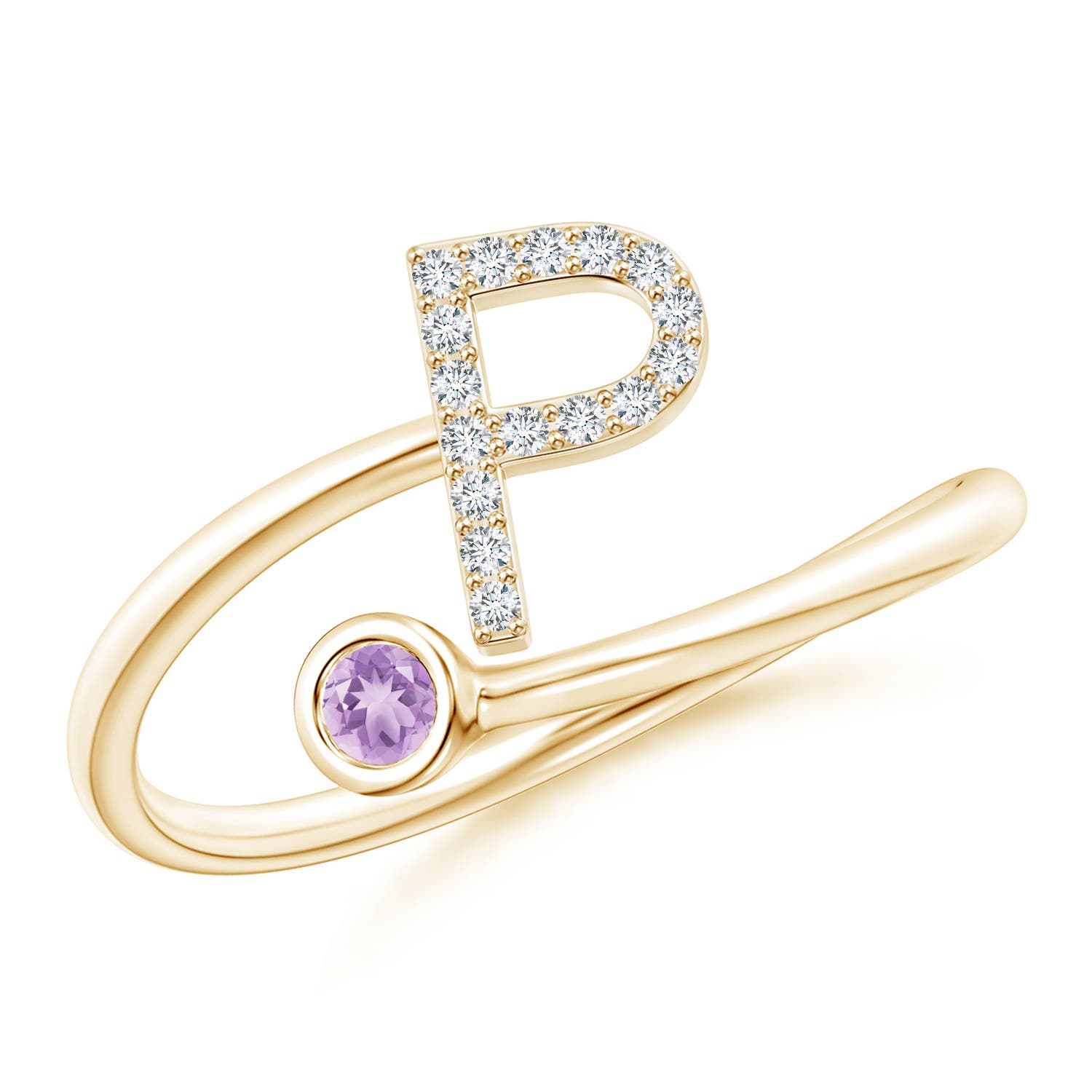 A - Amethyst / 0.11 CT / 14 KT Yellow Gold