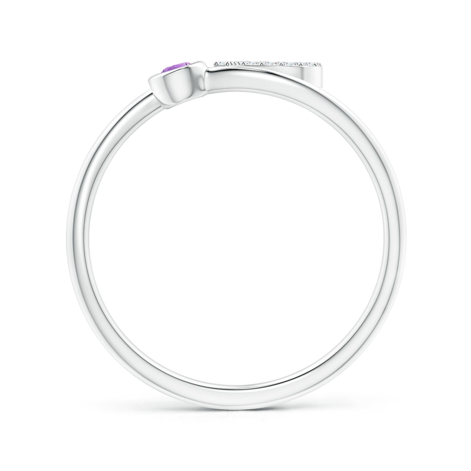 AA - Amethyst / 0.11 CT / 14 KT White Gold