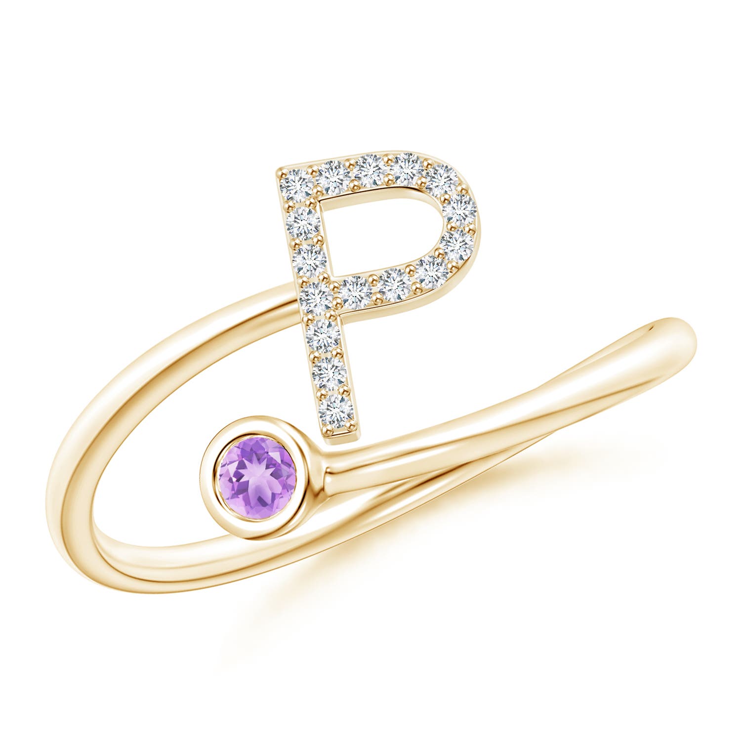 AA - Amethyst / 0.11 CT / 14 KT Yellow Gold